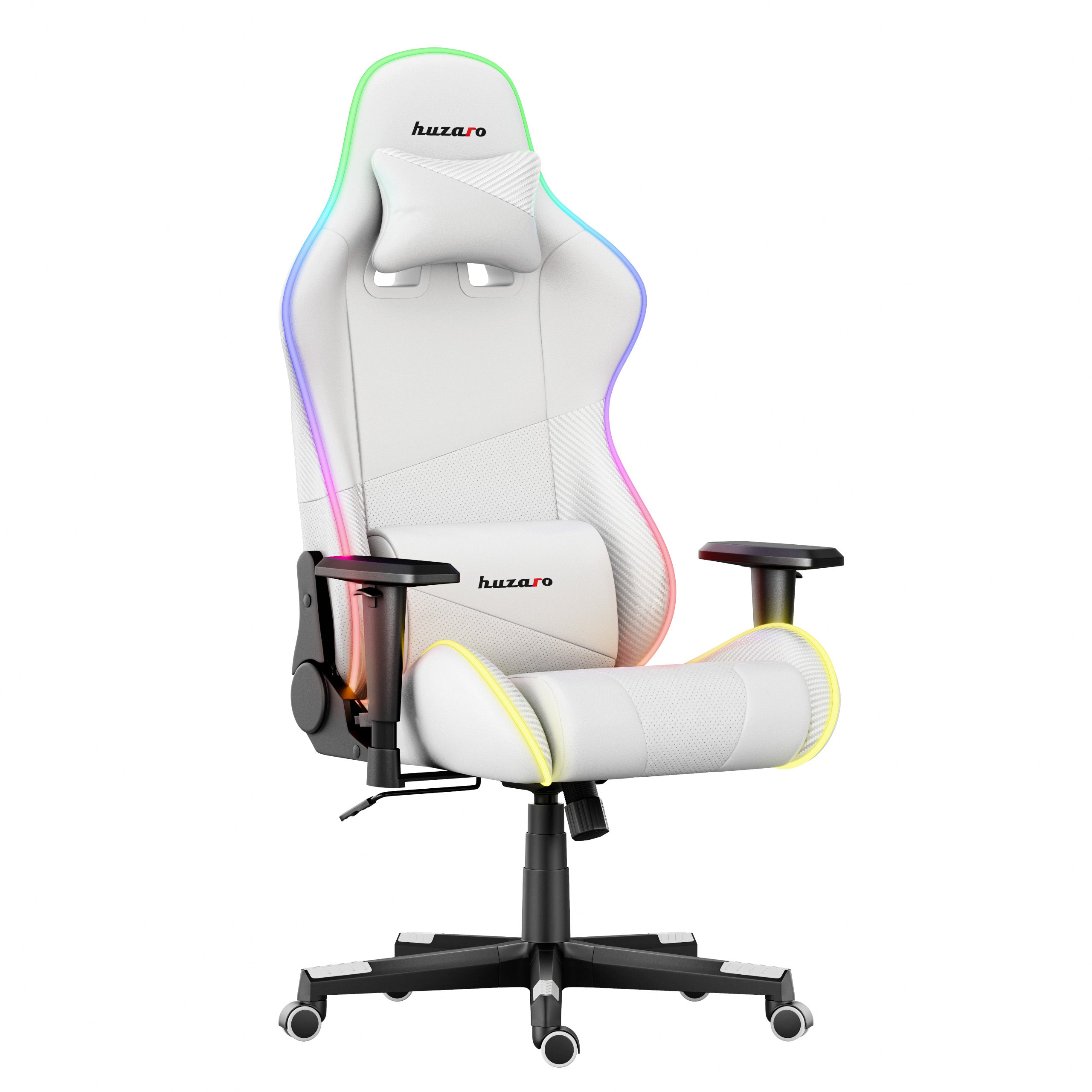 Fotel Gamingowy HUZARO FORCE 6.2  White RGB LED