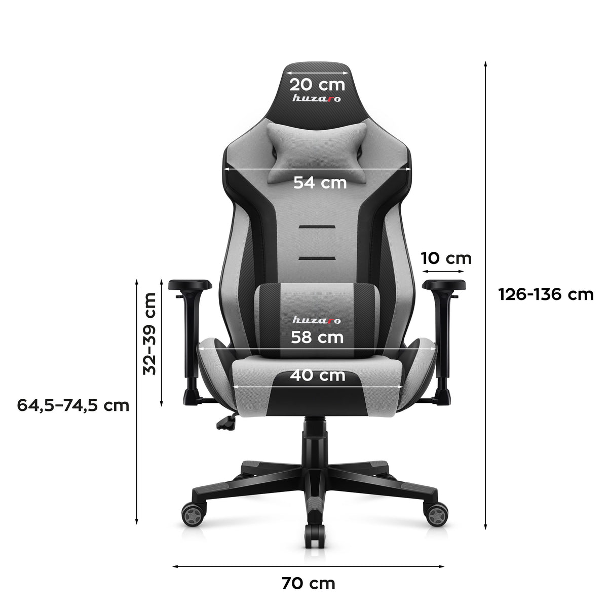 Fotel Gamingowy Huzaro FORCE 7.6 Grey