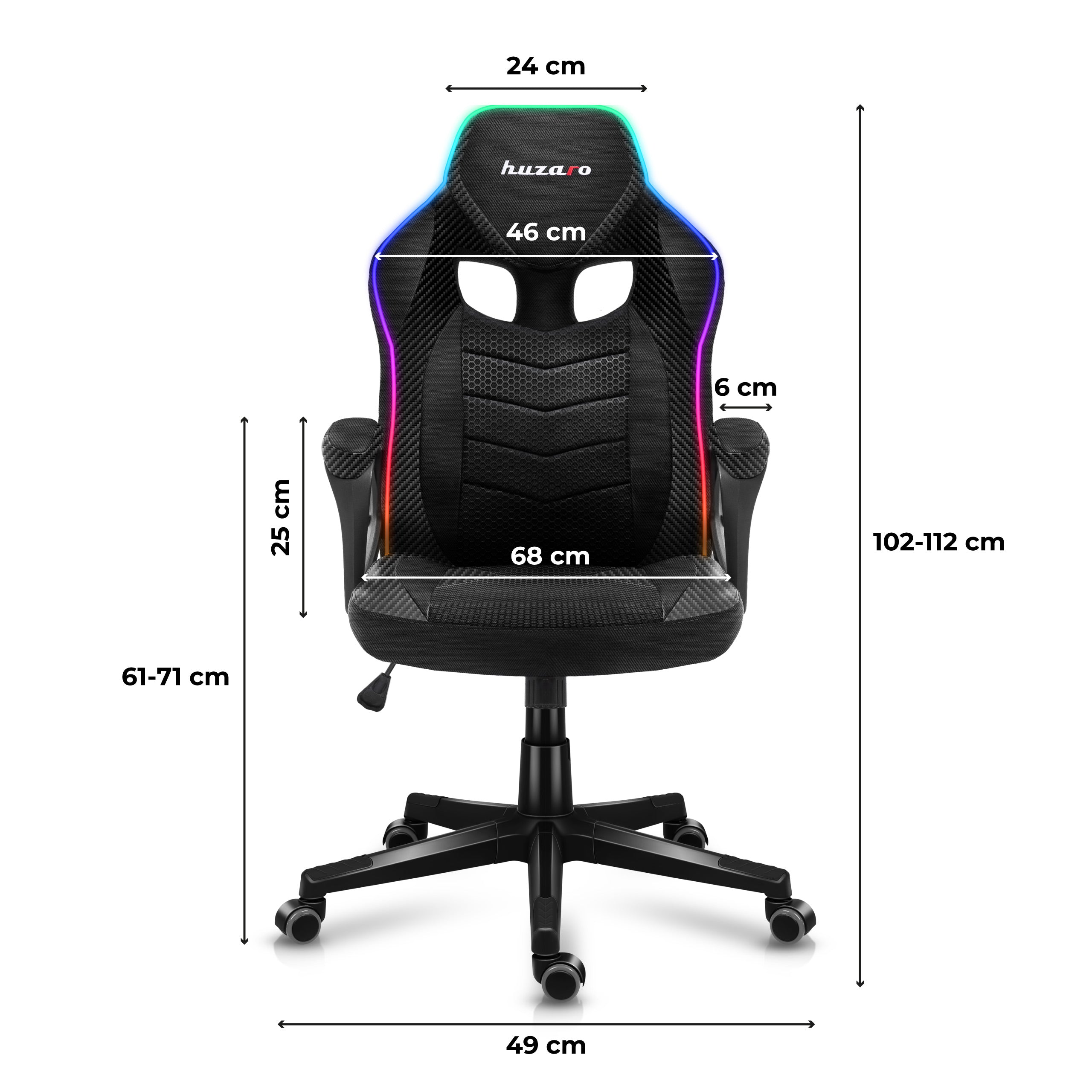 Fotel Gamingowy Huzaro Force 2.5 RGB Carbon Mesh