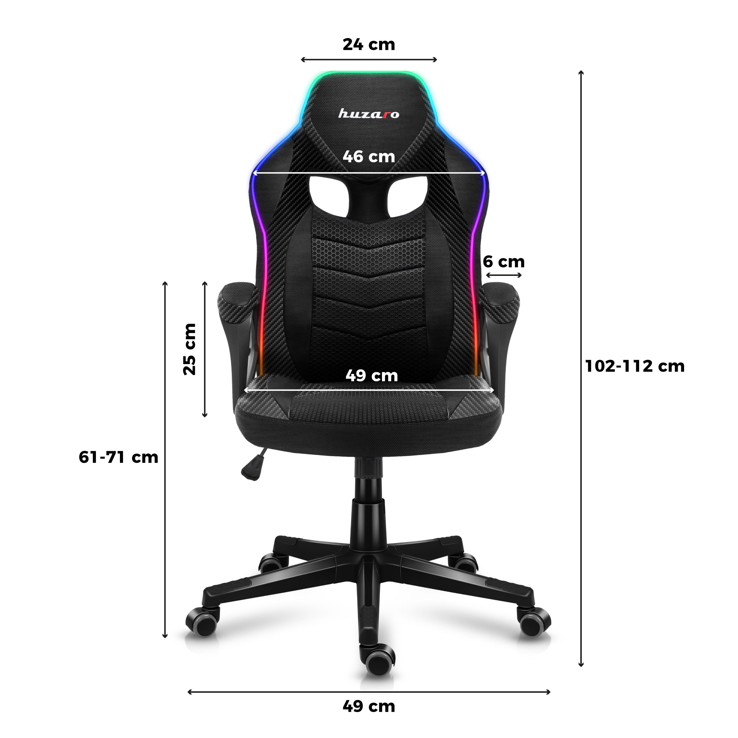 Fotel Gamingowy Huzaro Force 2.5 RGB Carbon Mesh