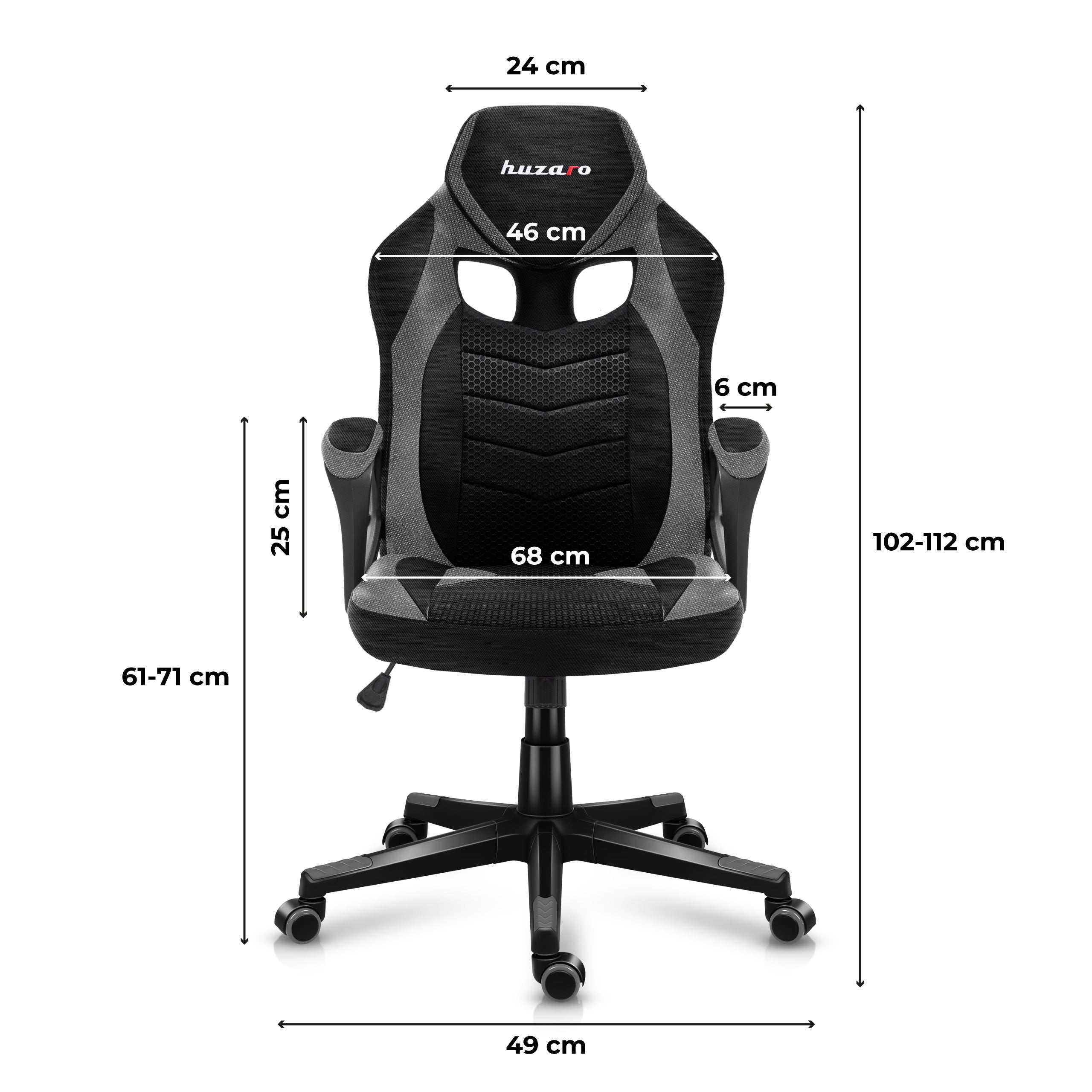 Fotel Gamingowy Huzaro FORCE 2.5 Grey Mesh
