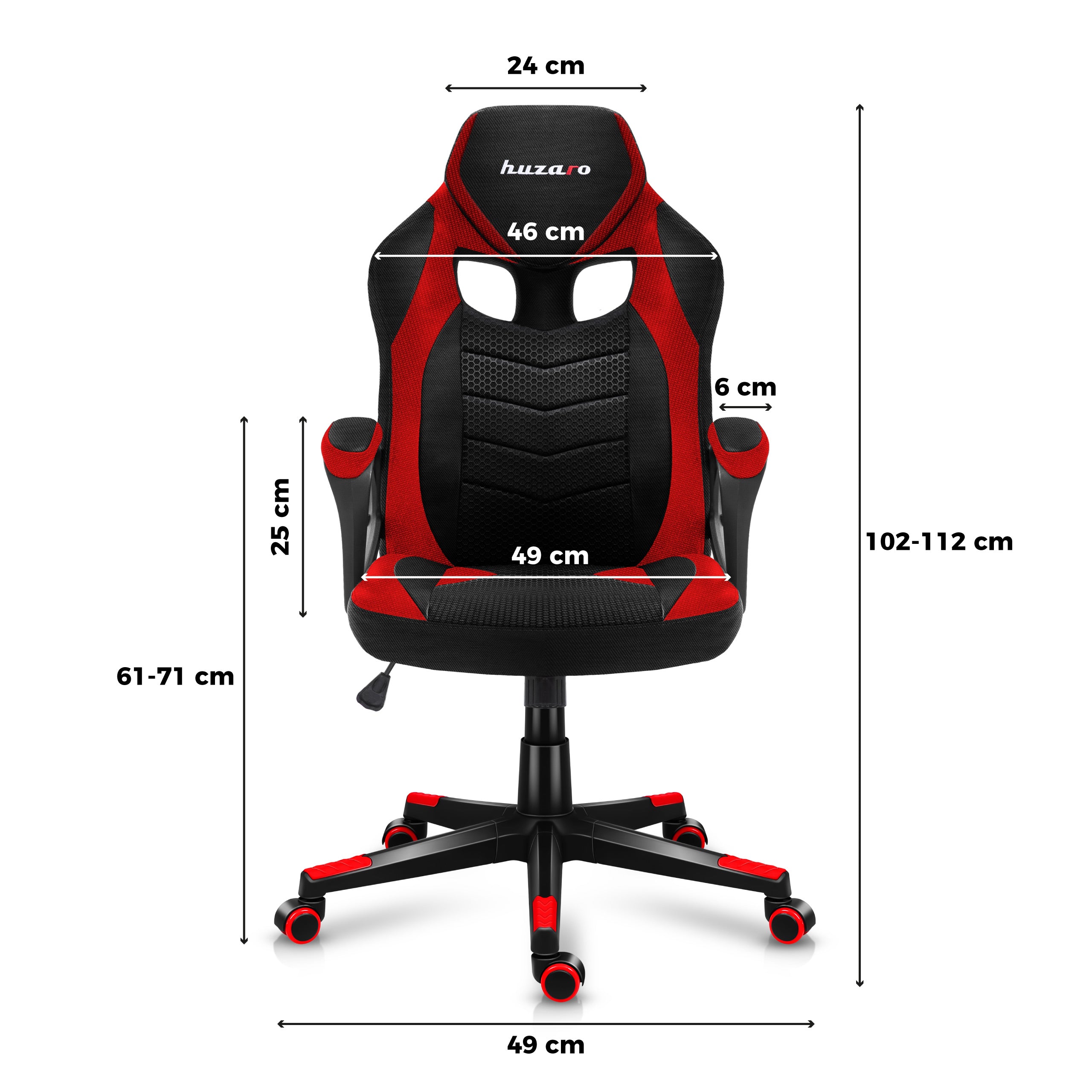 Fotel Gamingowy HUZARO FORCE 2.5 Red Mesh