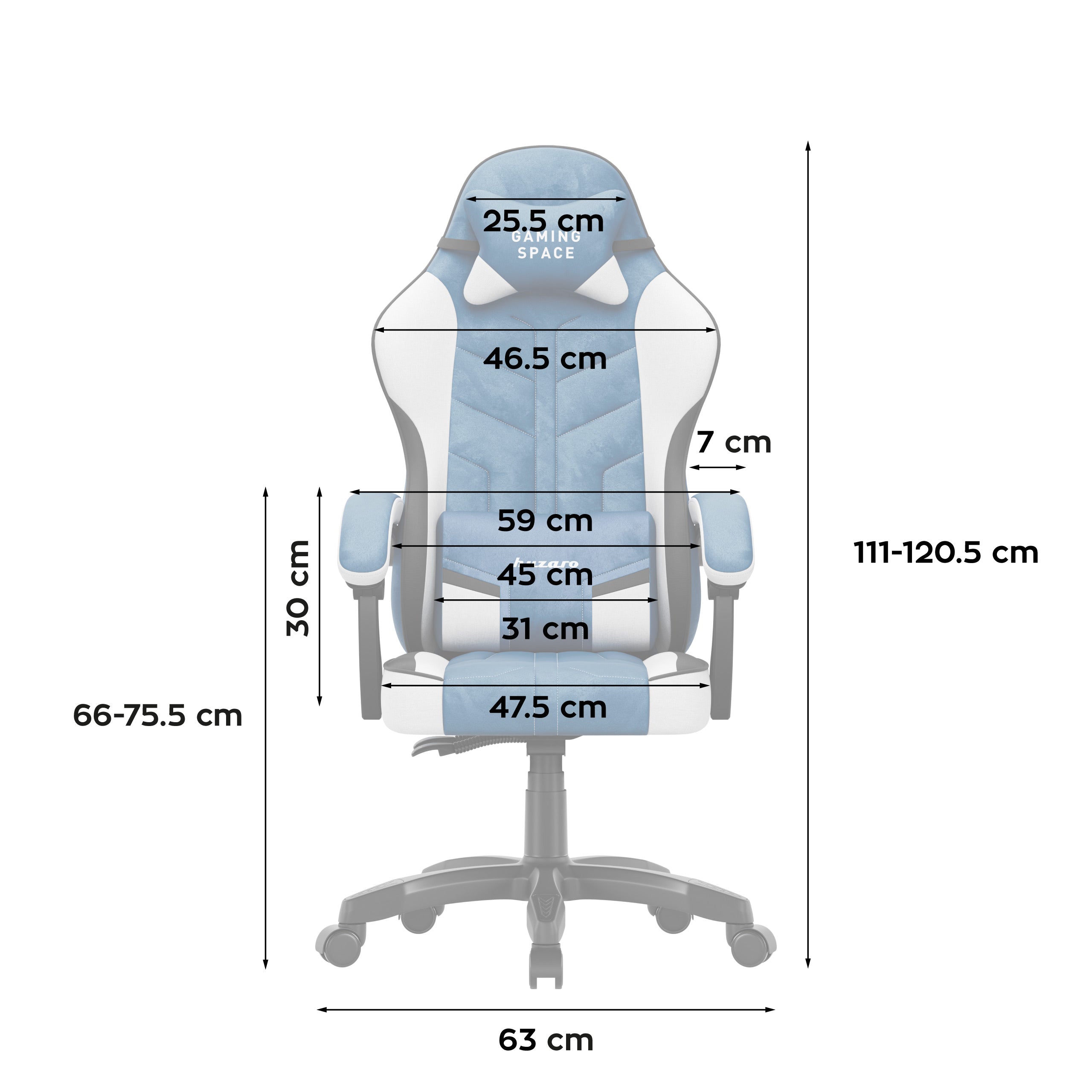 Fotel gamingowy welurowy Huzaro Force 2.7 Blue