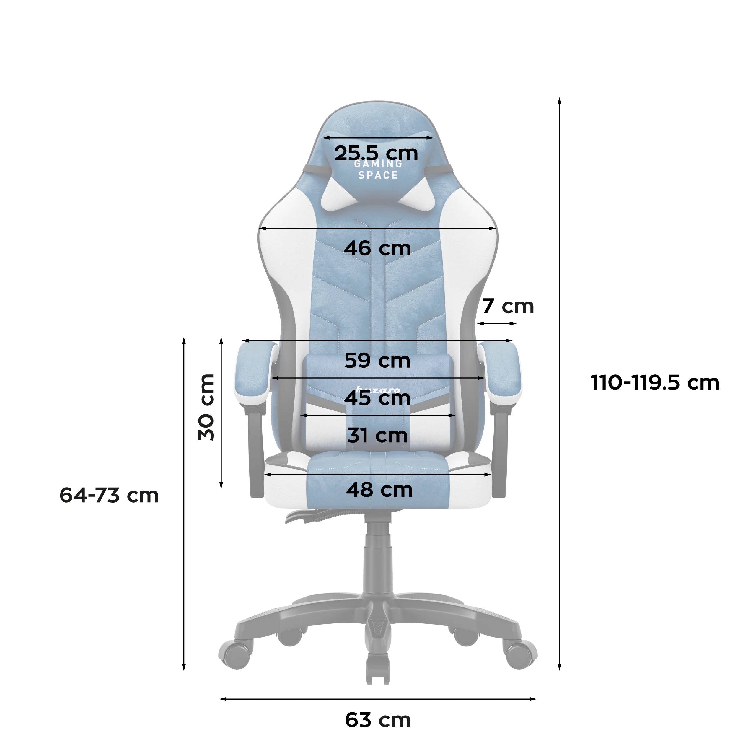 Fotel gamingowy welurowy Huzaro Force 2.7 Blue