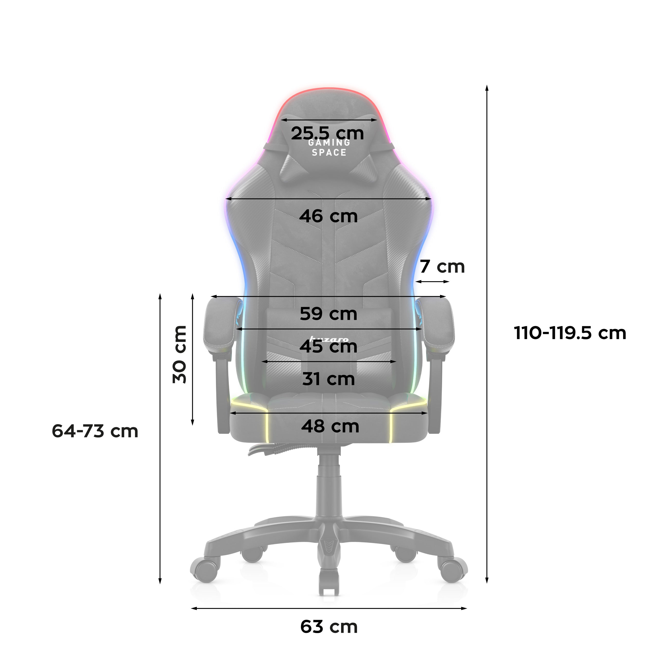 Fotel gamingowy welurowy Huzaro Force 2.7 RGB Black
