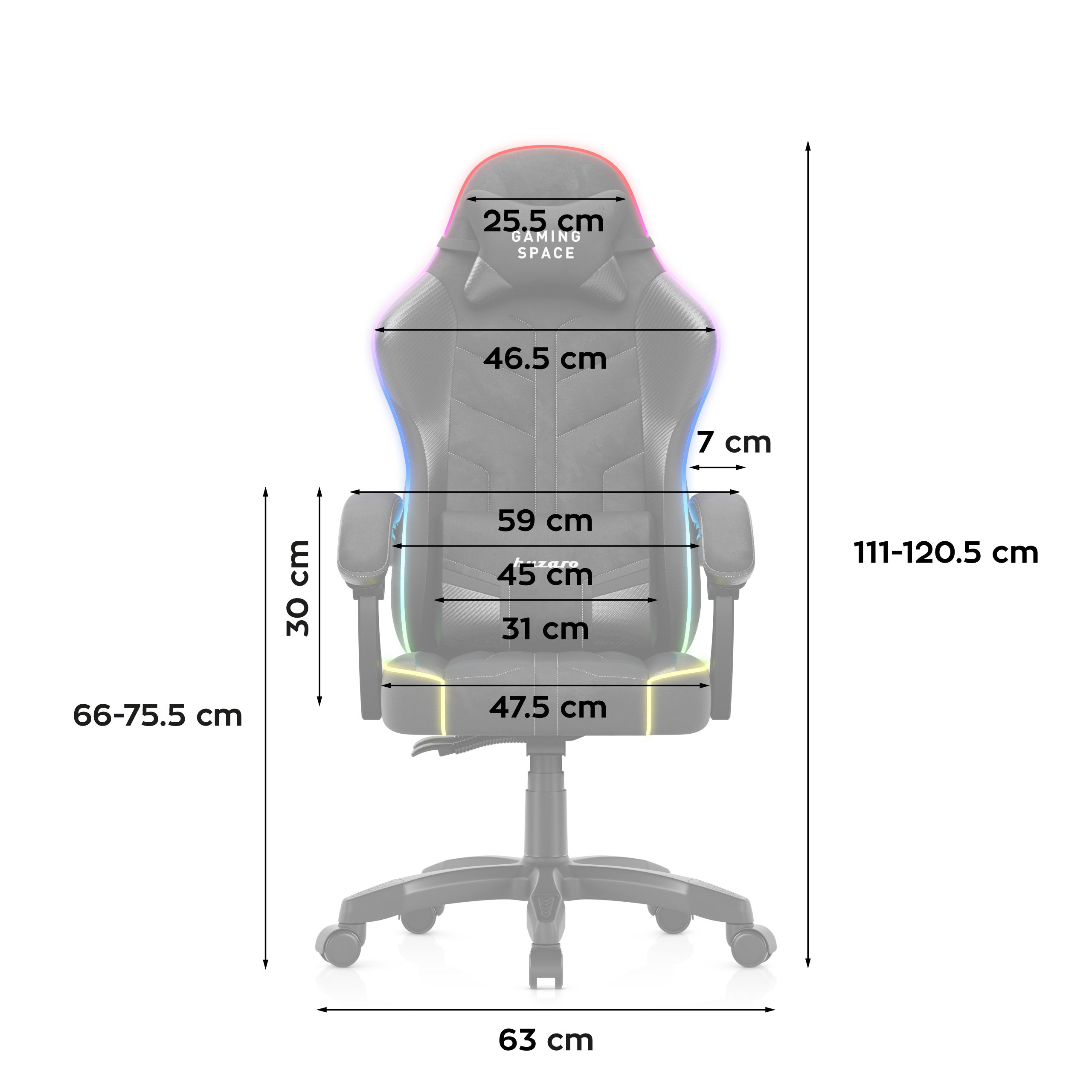 Fotel gamingowy welurowy Huzaro Force 2.7 RGB Black