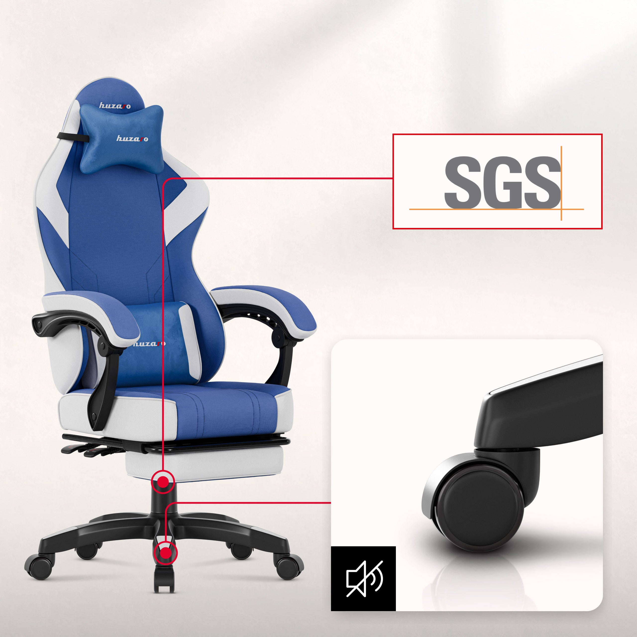 Fotel gamingowy Huzaro Force 3.7 Blue