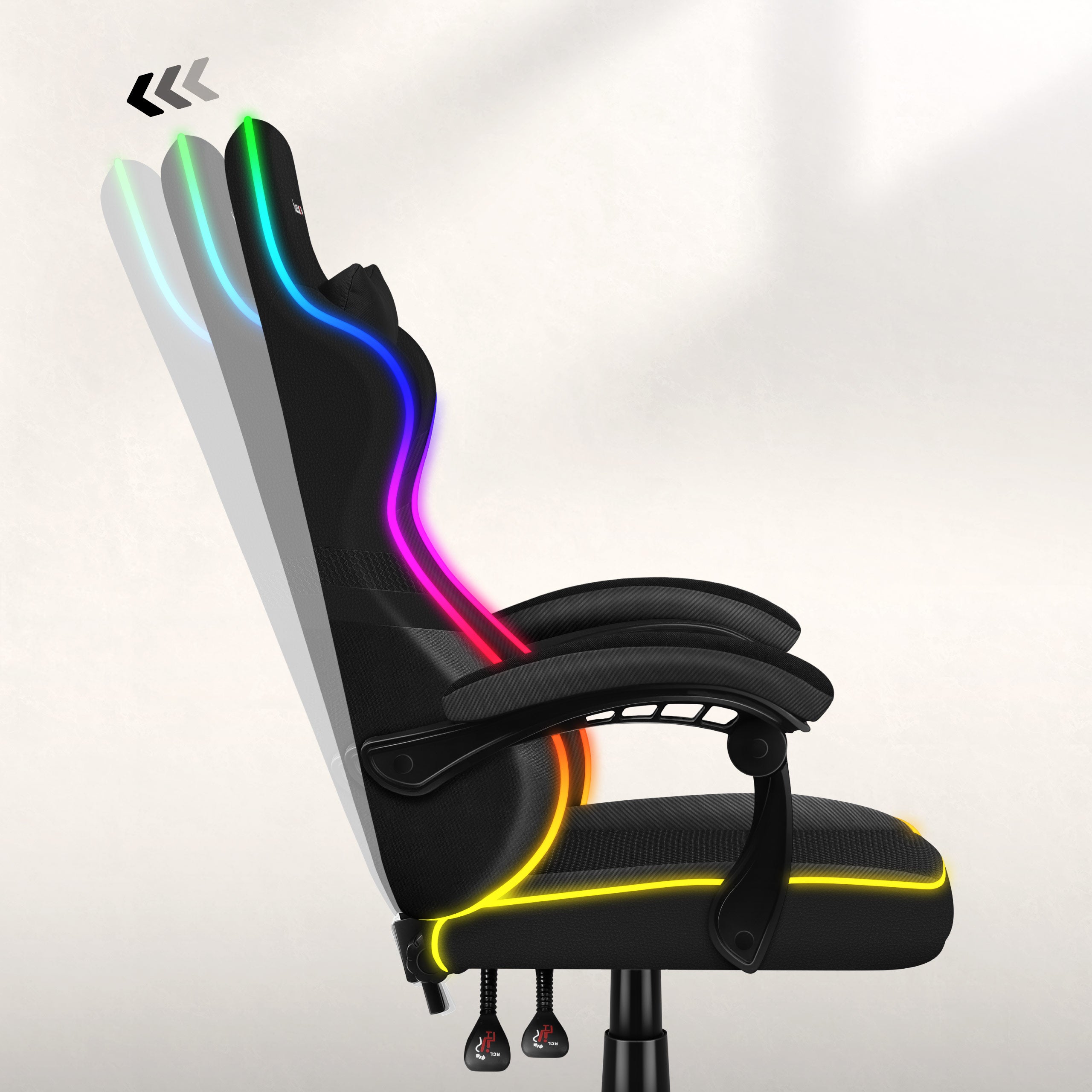 Fotel Gamingowy Huzaro FORCE 4.4 RGB Black Mesh