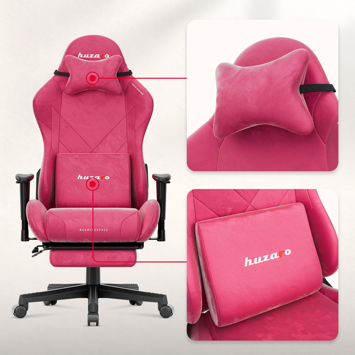 Fotel gamingowy Huzaro Force 5.7 Pink