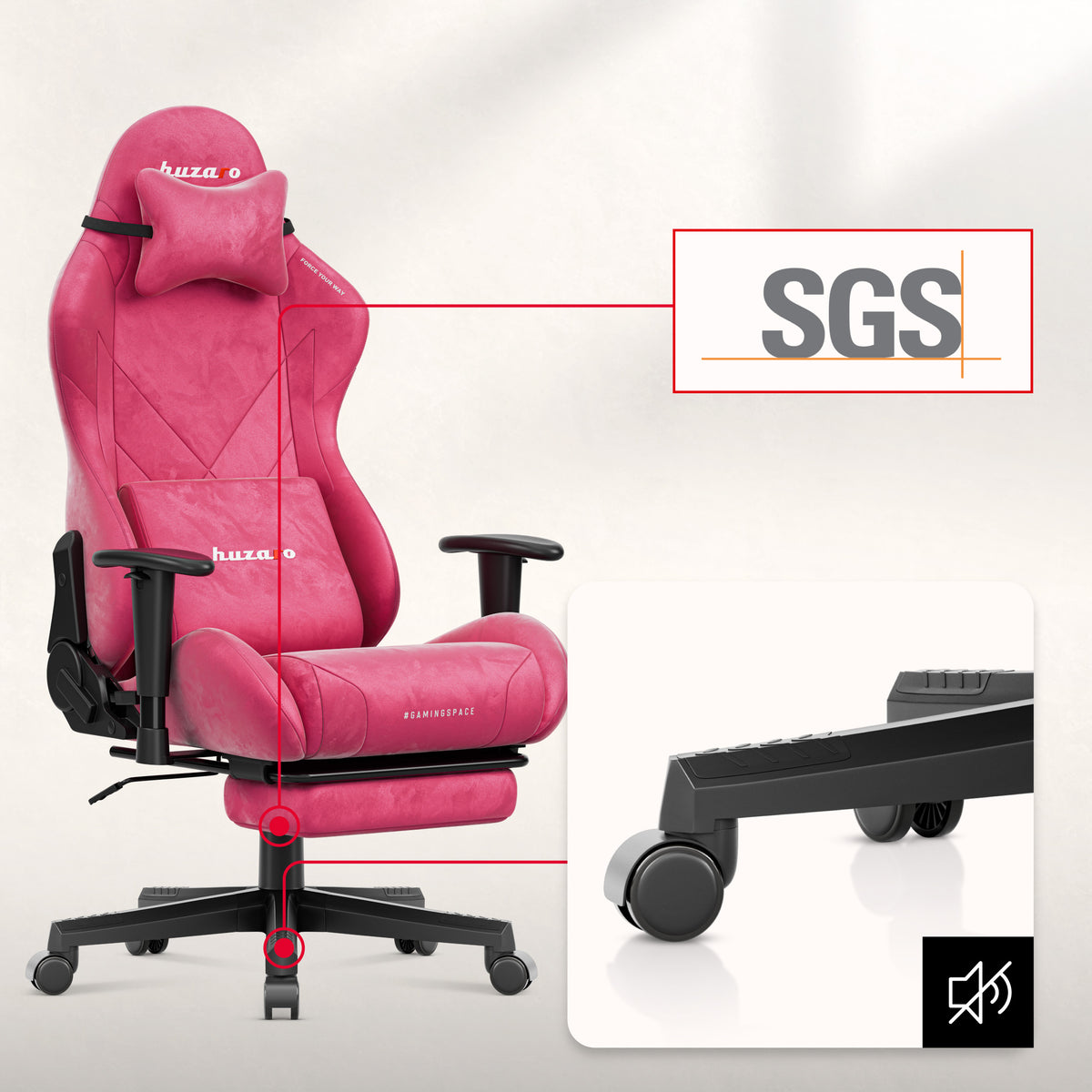 Fotel gamingowy Huzaro Force 5.7 Pink