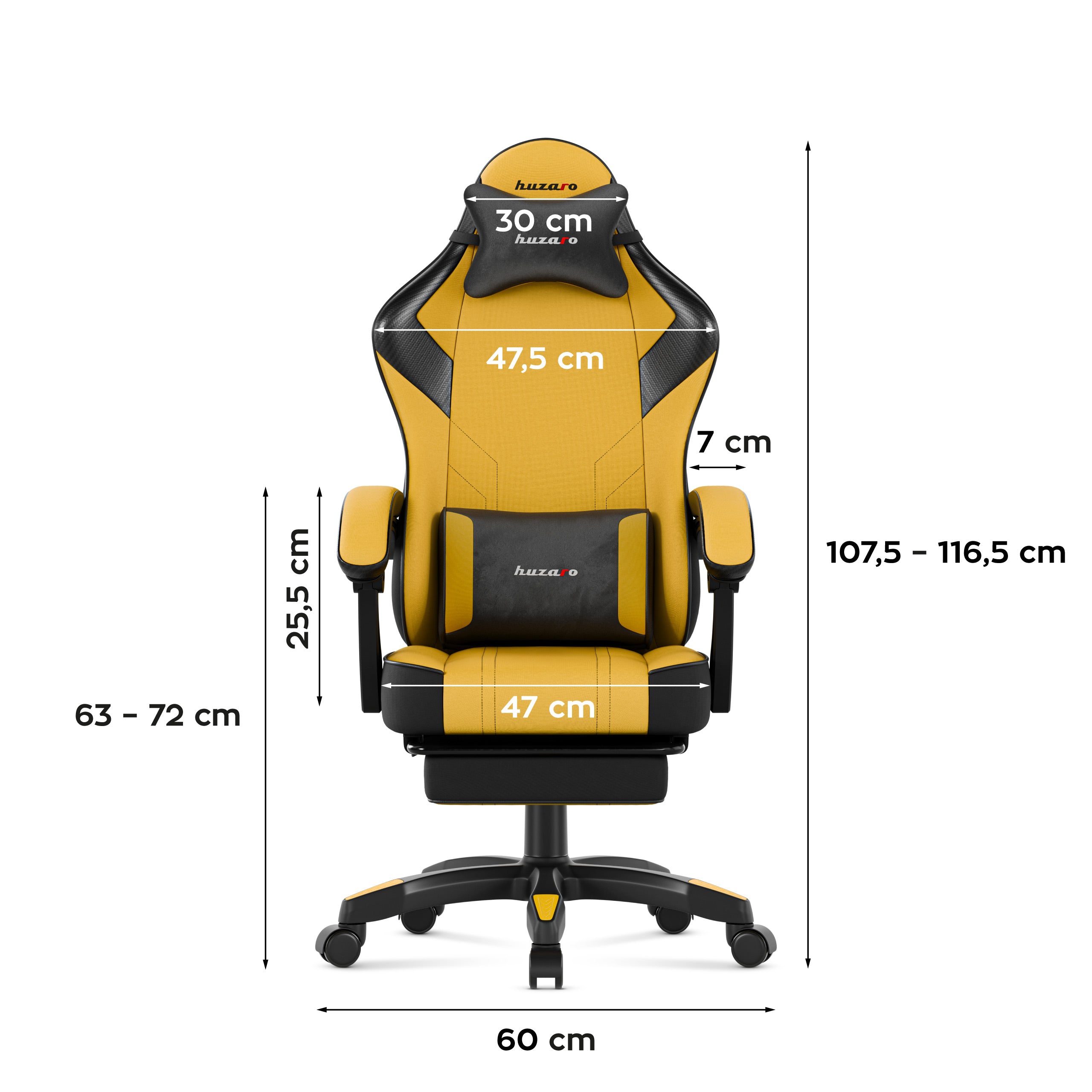 Fotel gamingowy Huzaro Force 3.7 Yellow
