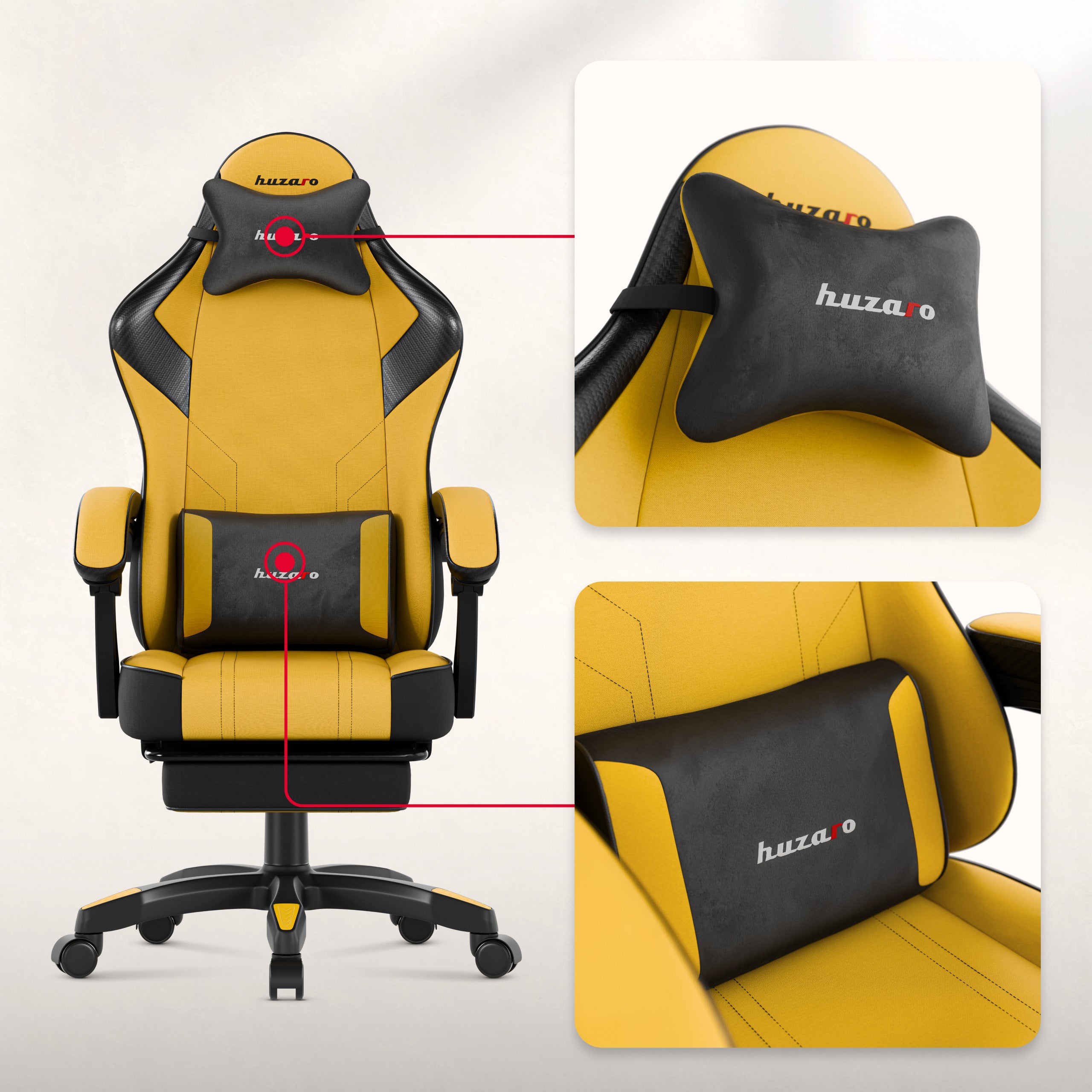Fotel gamingowy Huzaro Force 3.7 Yellow
