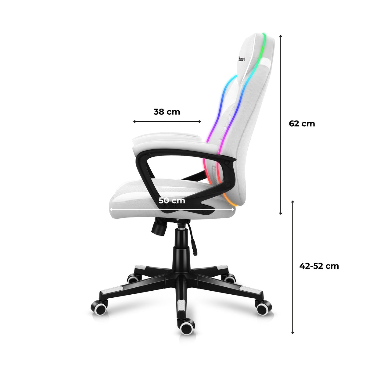 Fotel Gamingowy Huzaro Force 2.5 RGB White Mesh OUTLET