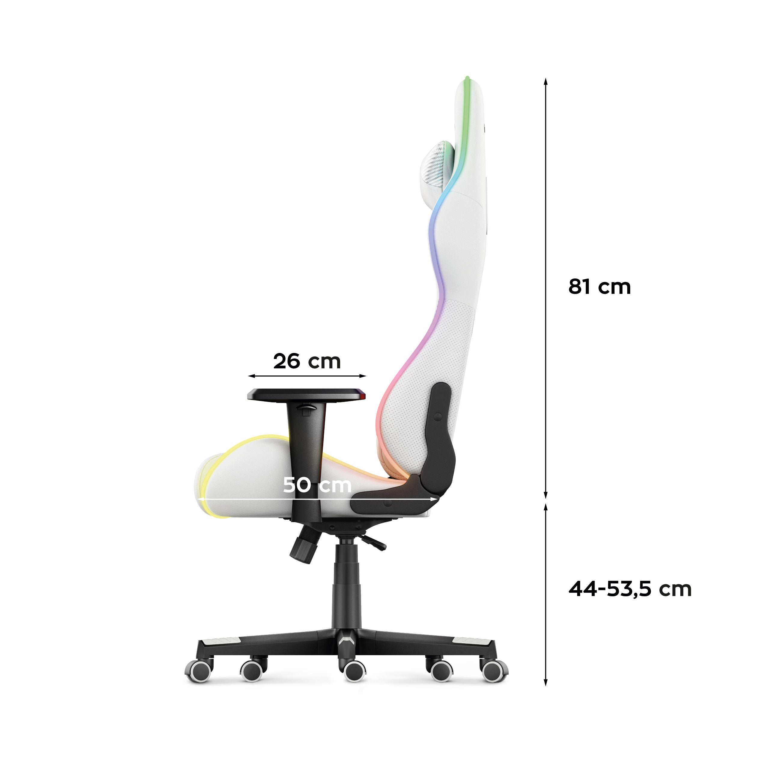 Fotel Gamingowy HUZARO FORCE 6.2  White RGB LED