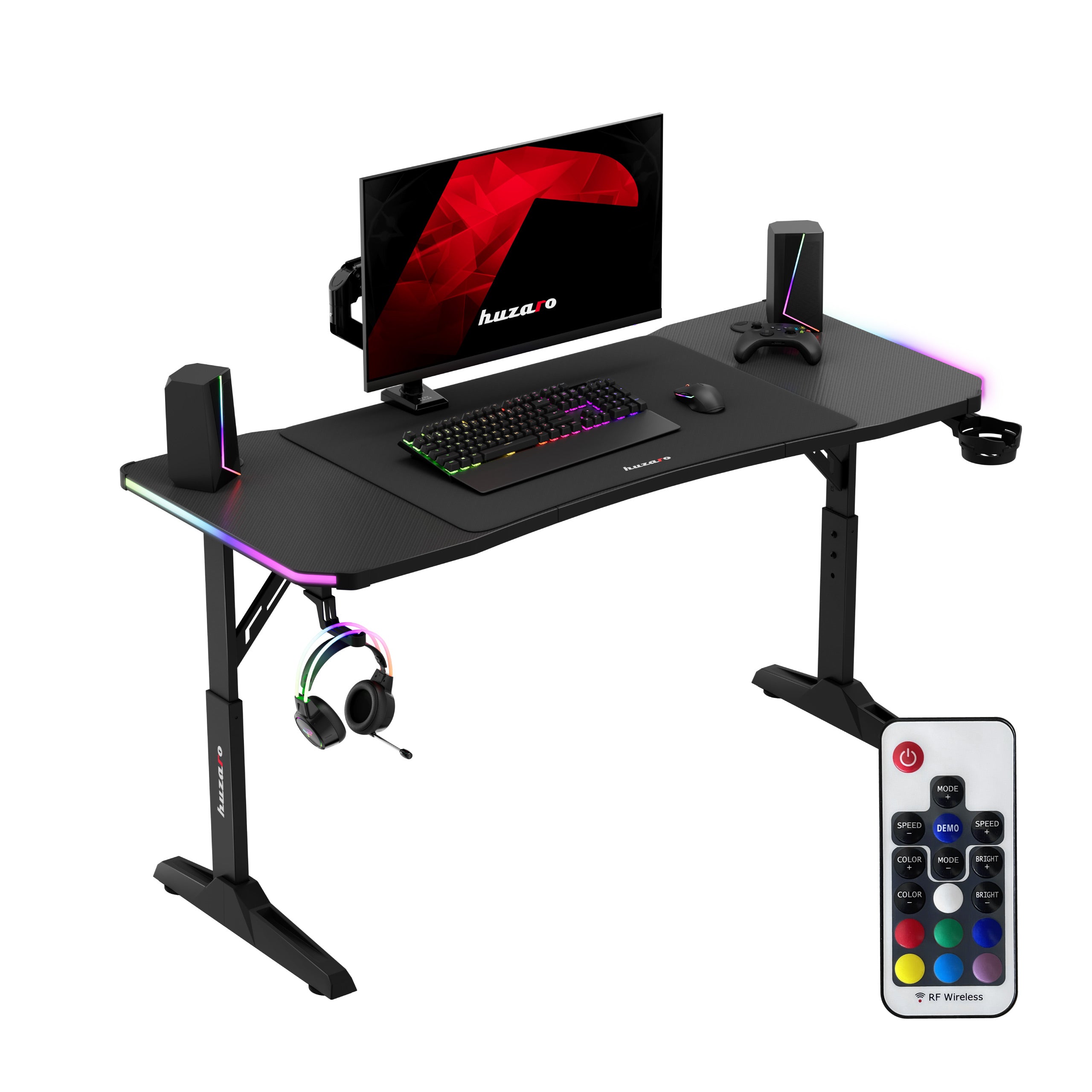 Biurko gamingowe Huzaro Hero 3.6 RGB LED Black 140 cm