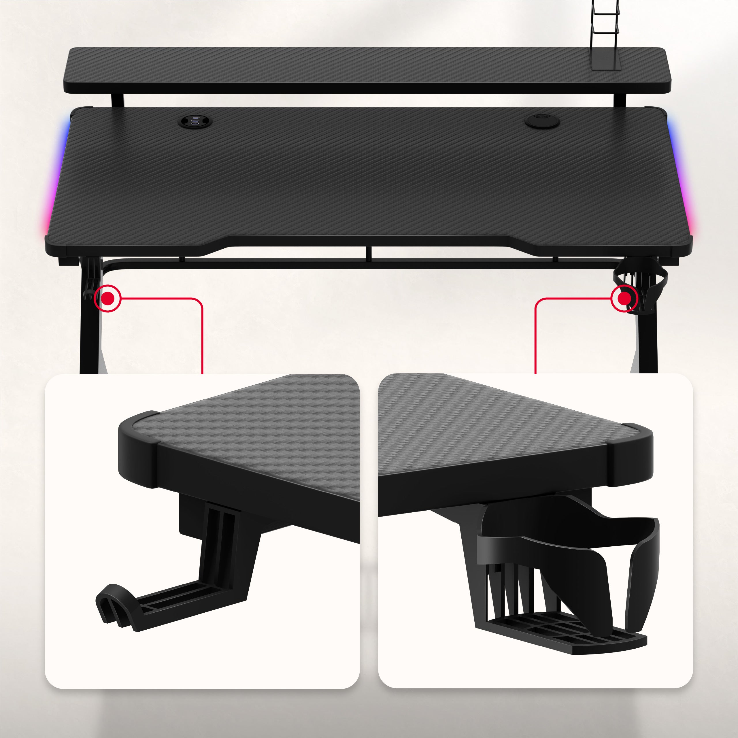 Biurko Gamingowe Huzaro Hero 5.0 RGB LED 120 cm