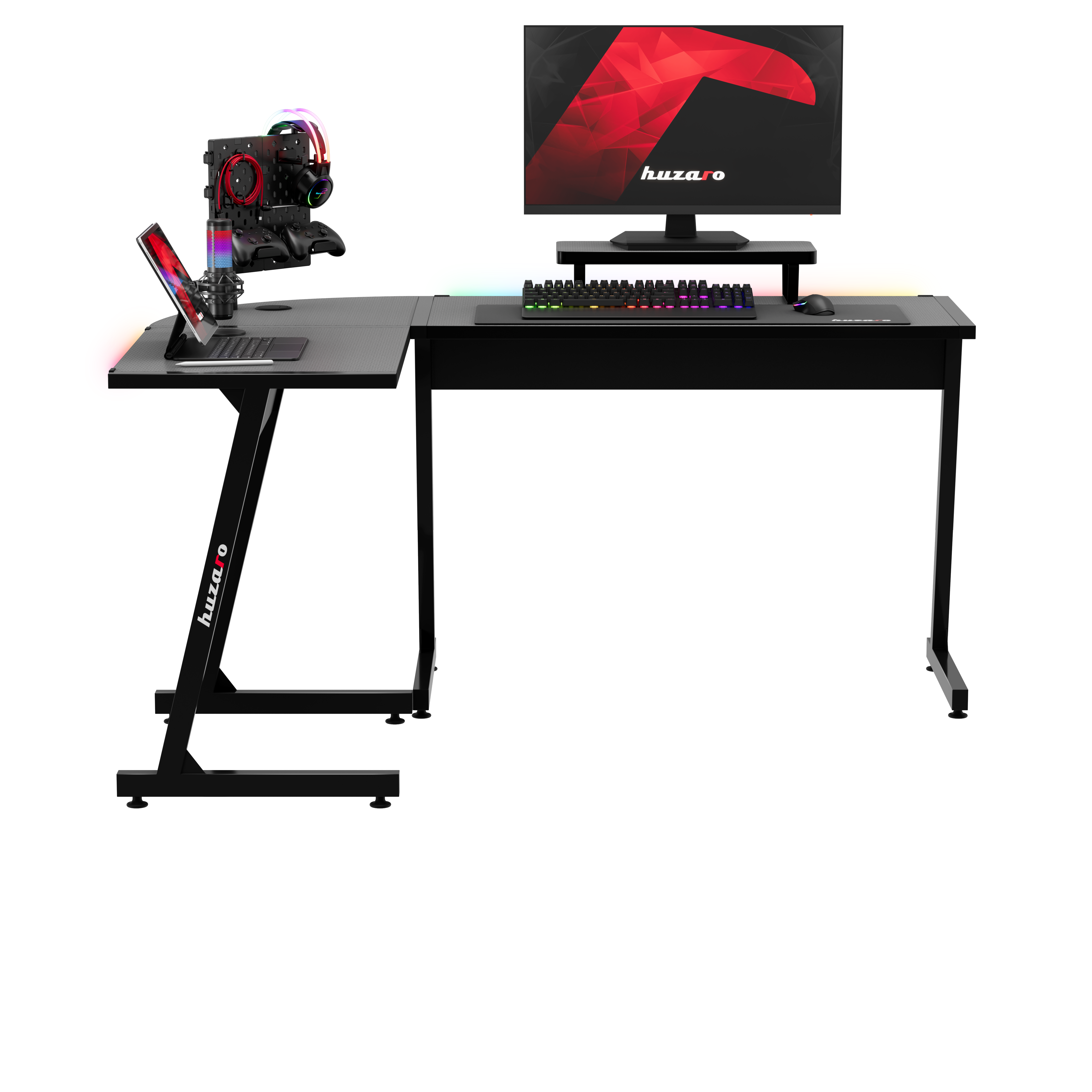 Biurko Gamingowe HUZARO HERO 6.0 Black RGB Smart 147 cm
