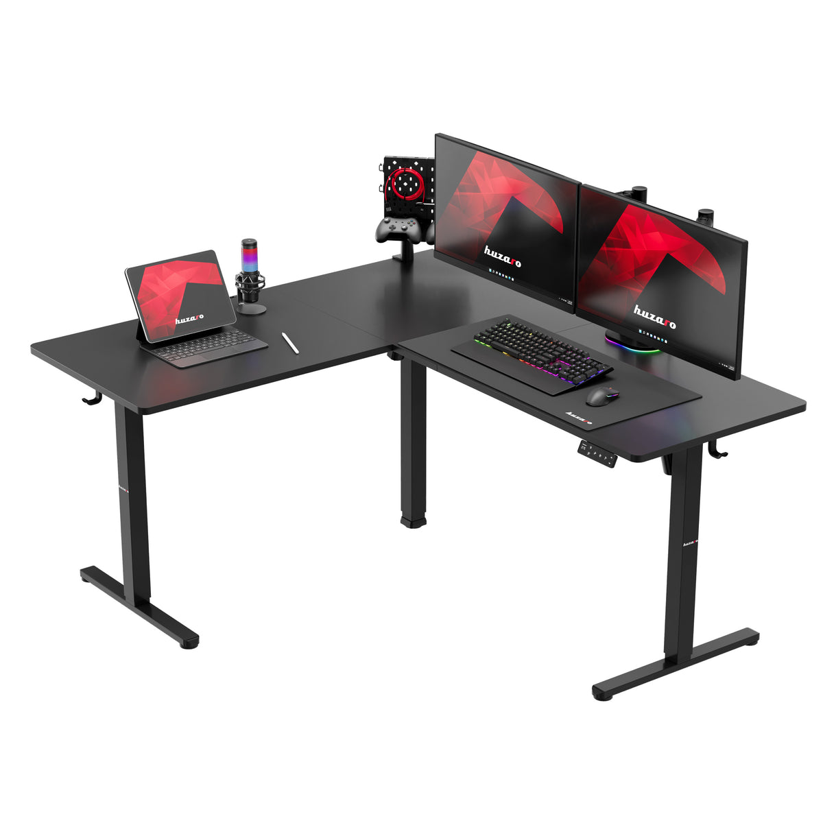 Biurko narożne elektryczne Huzaro Hero 9.3 Black