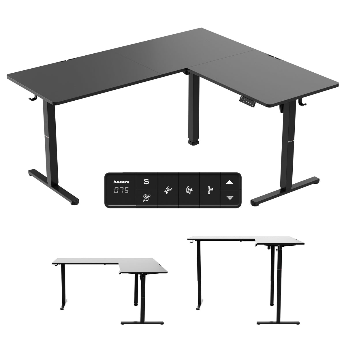 Biurko narożne elektryczne Huzaro Hero 9.3 Black