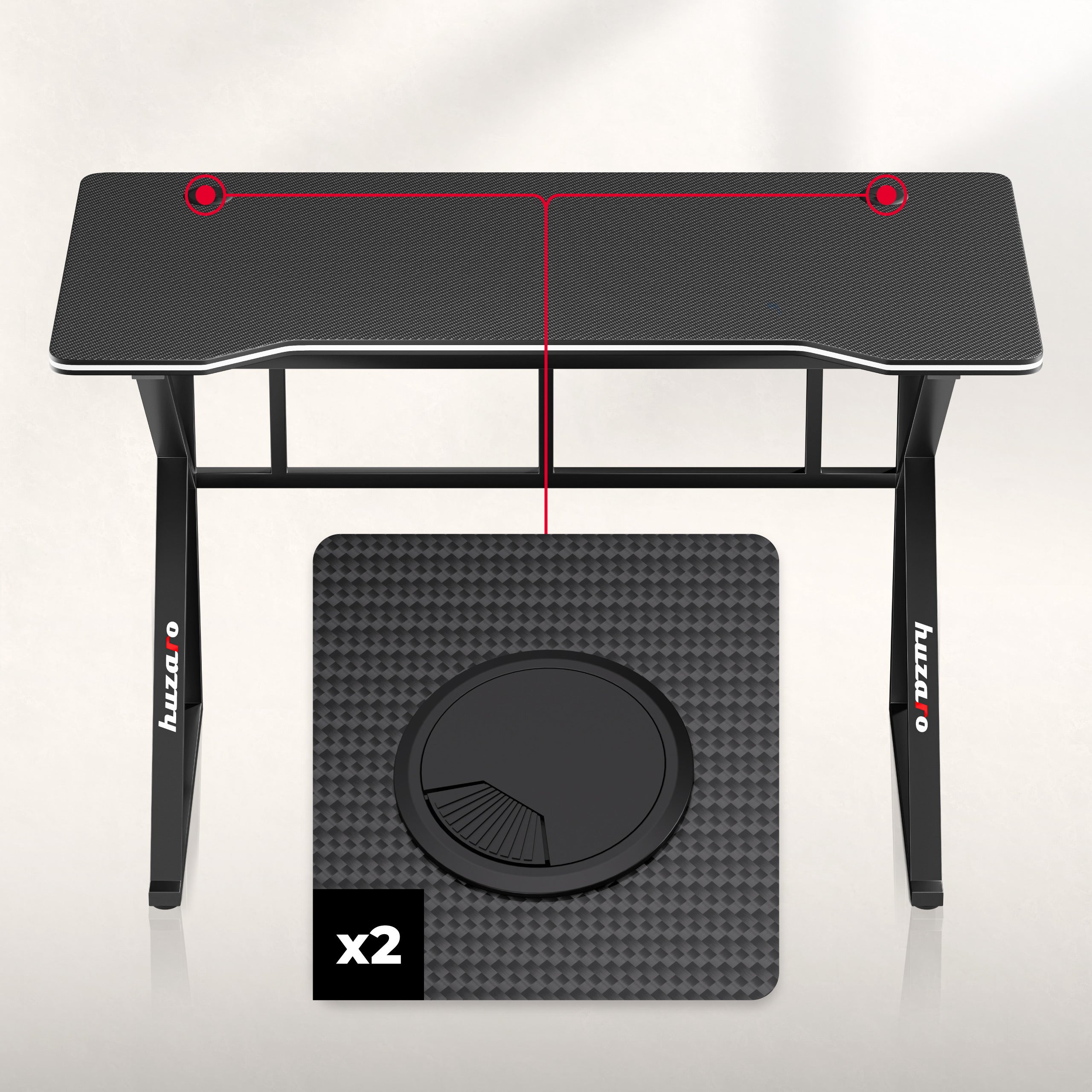 Huzaro Hero 1.6 Black Gaming Desk 120 cm