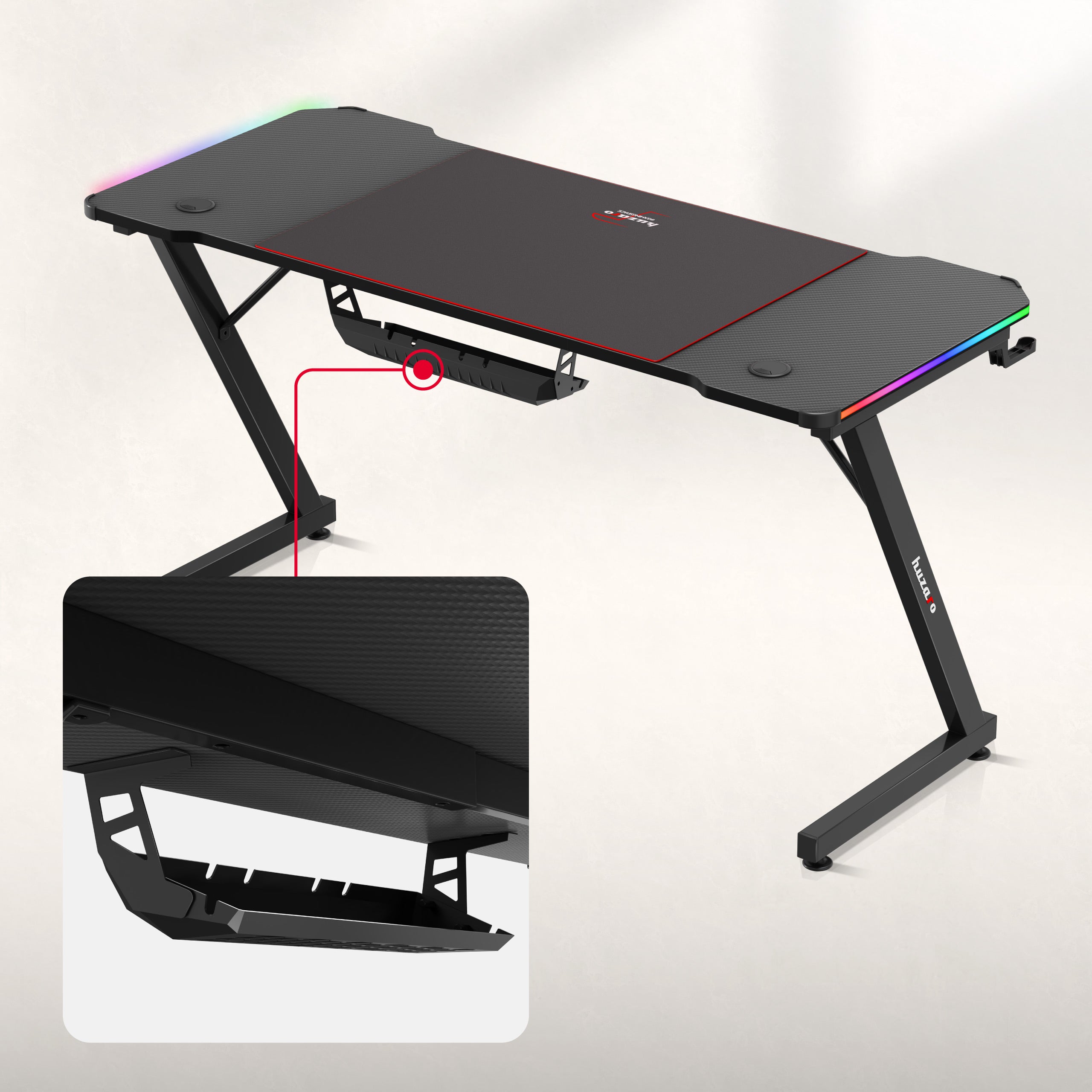 Biurko Gamingowe Huzaro Hero 3.3 RGB 140 cm