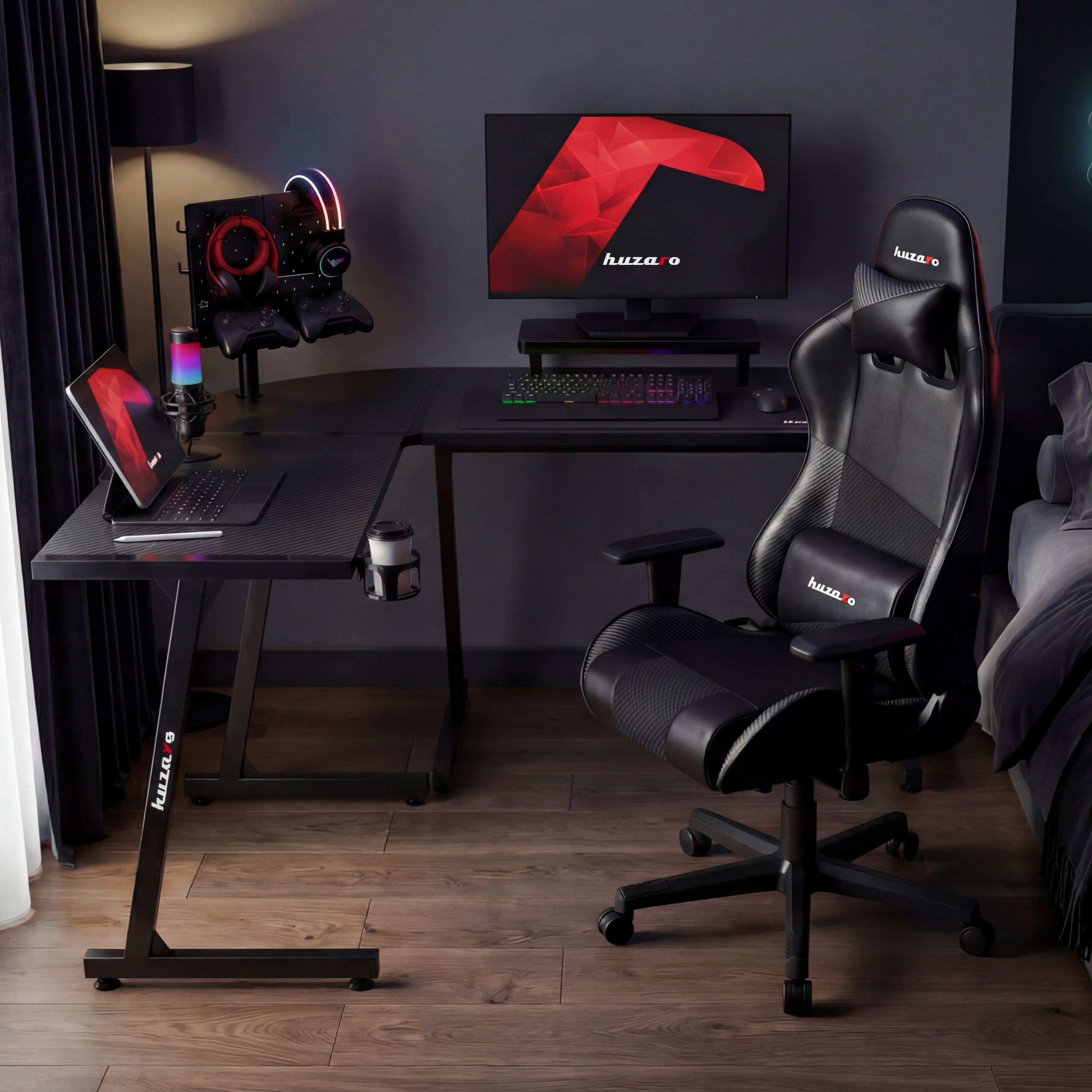 Biurko Gamingowe Huzaro Hero 6.0 Black 147 cm