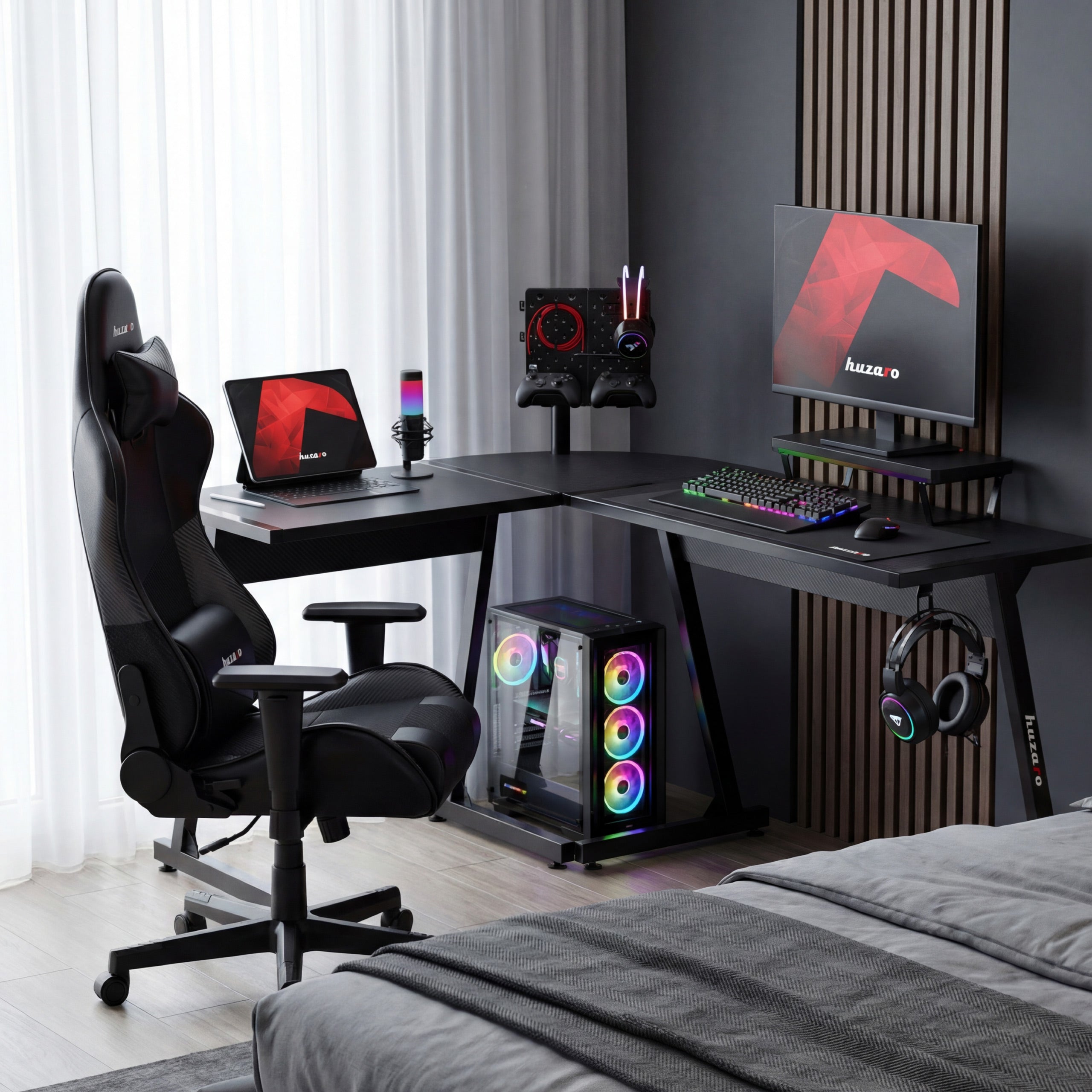 Biurko Gamingowe Huzaro Hero 6.0 Black 147 cm