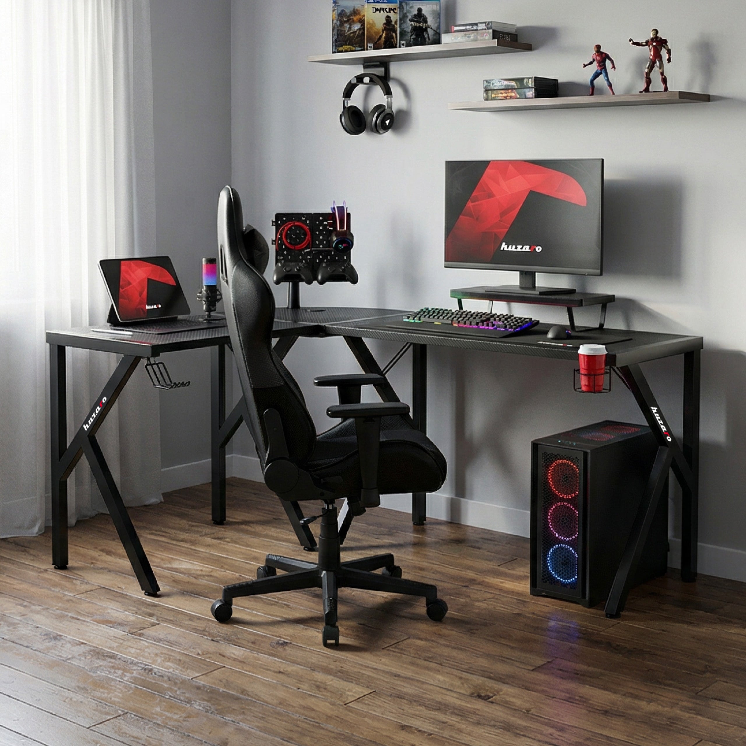 Biurko Gamingowe Huzaro Hero 6.3 Black 154 cm