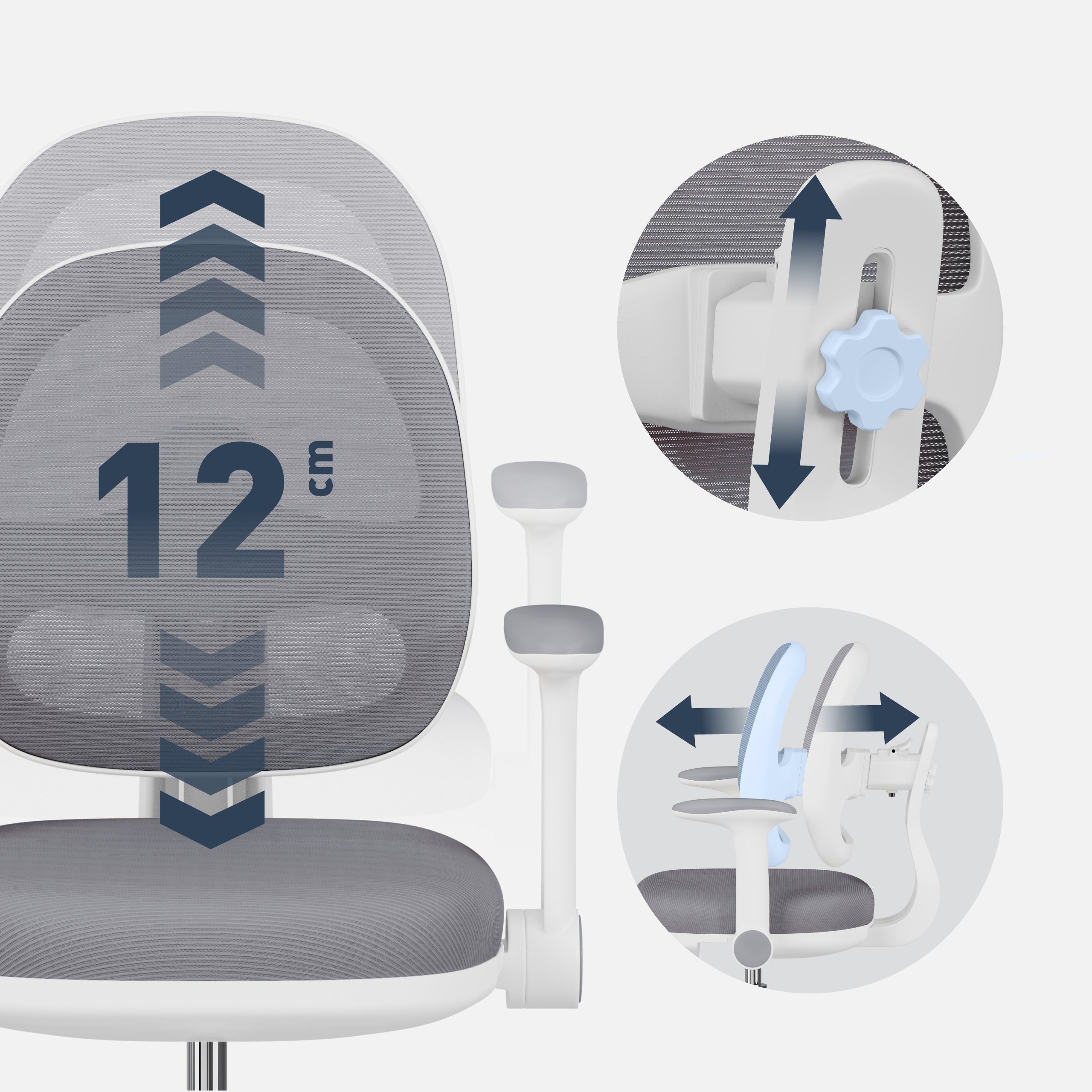 Ergonomiczny fotel do biurka dla dziecka Mark Adler Junior 3.6 Grey