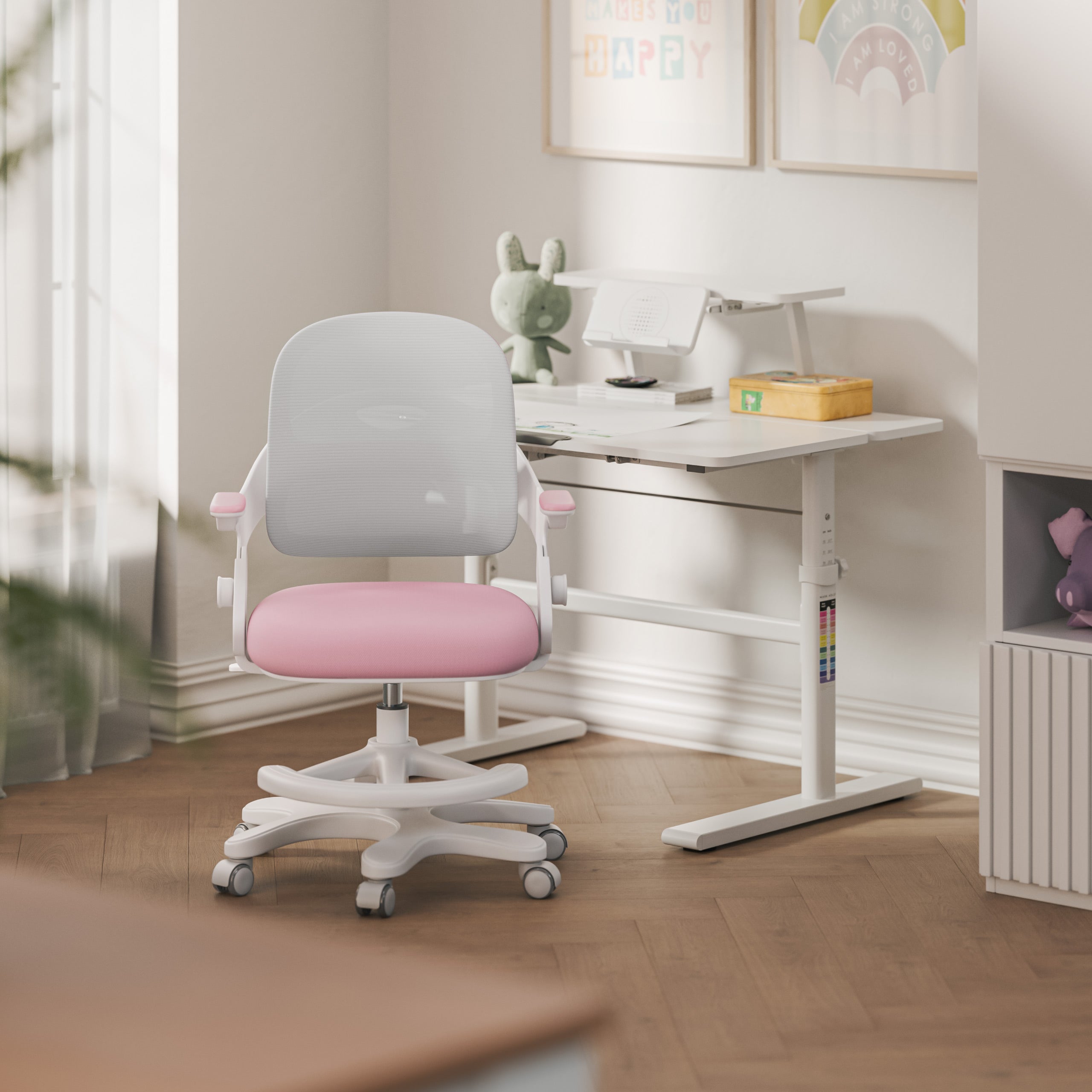 Fotel do biurka dla dziecka Mark Adler Junior 4.3 Pink-grey