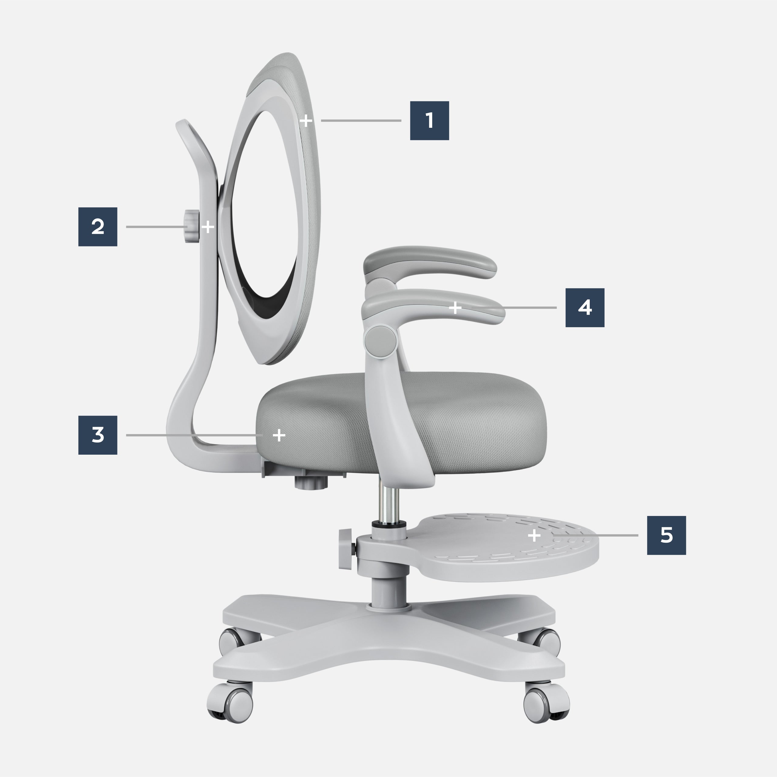 Ergonomiczny fotel dla dzieci Mark Adler Junior 4.6 Grey