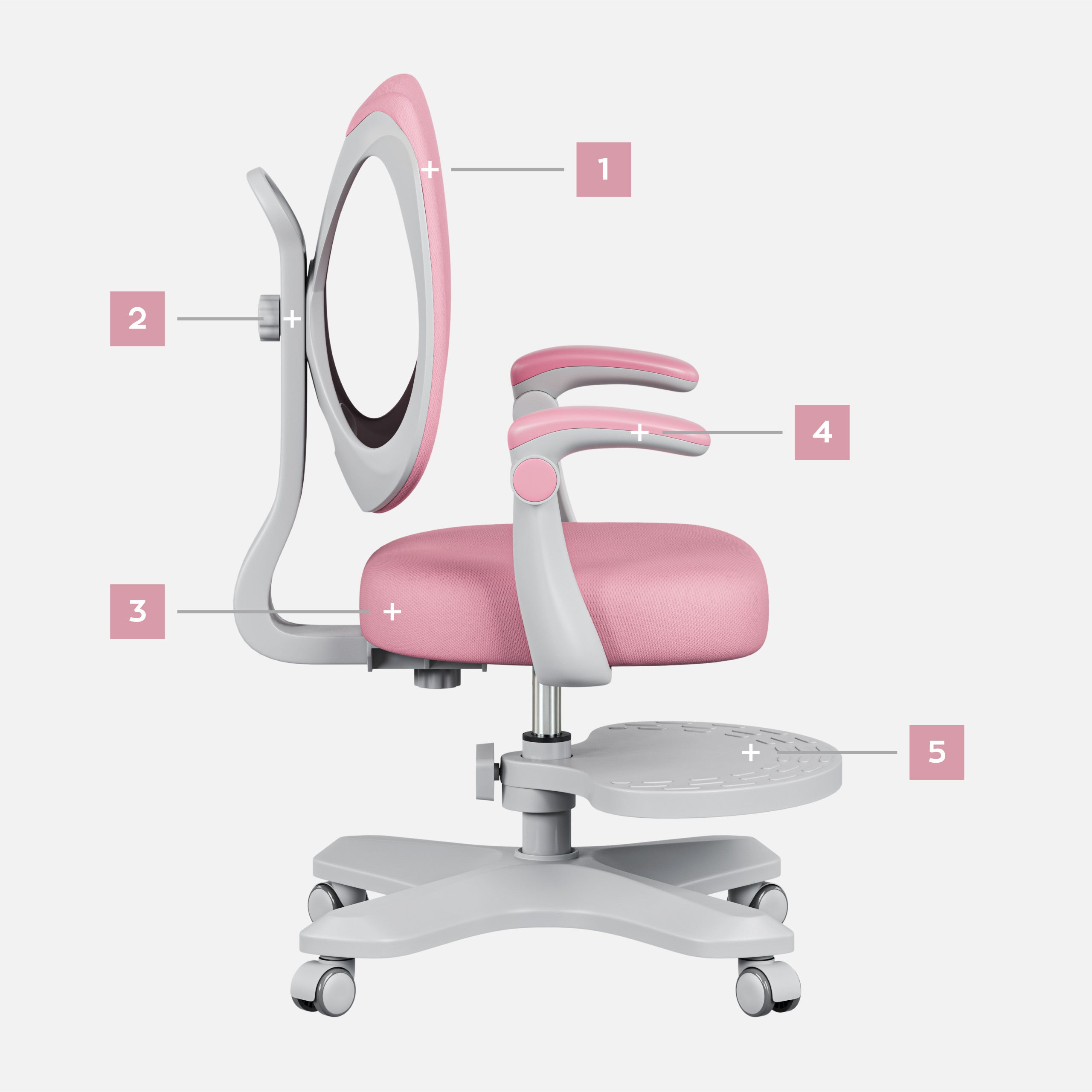Ergonomiczny fotel dla dzieci Mark Adler Junior 4.6 Pink