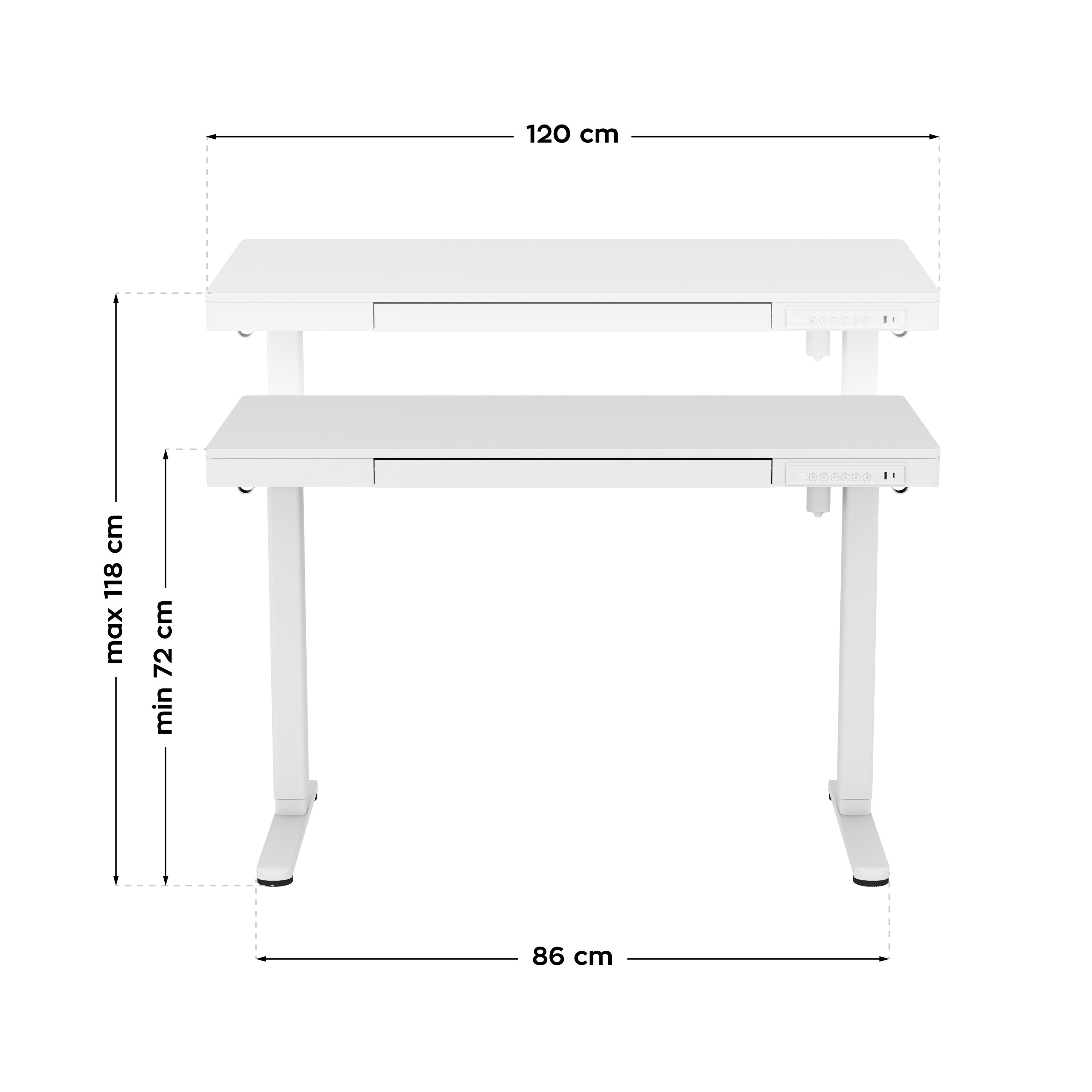 Biurko elektryczne Mark Adler Leader 8.2 White 120 cm