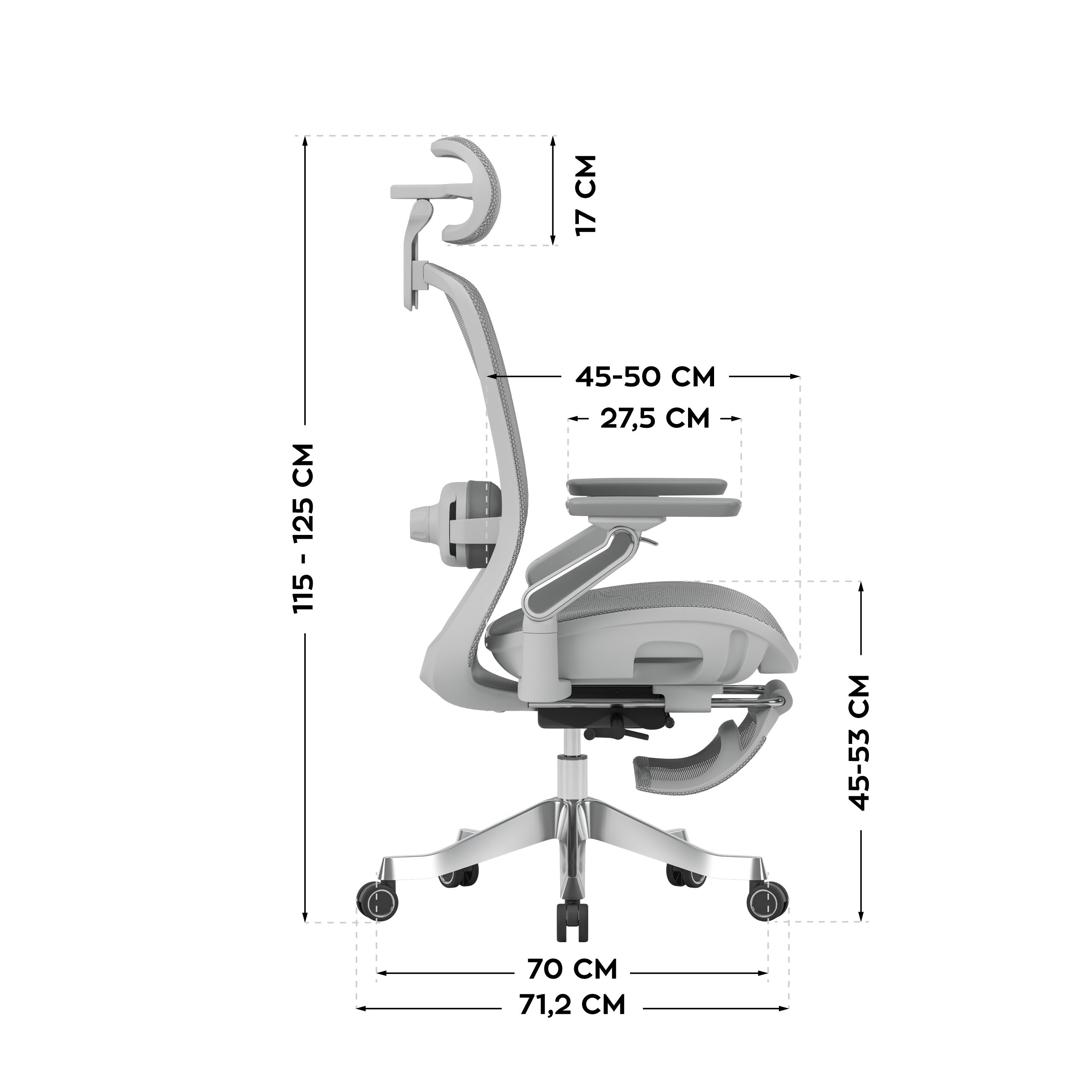 Fotel ergonomiczny z masażem Mark Adler Leadpro 8.7 Grey
