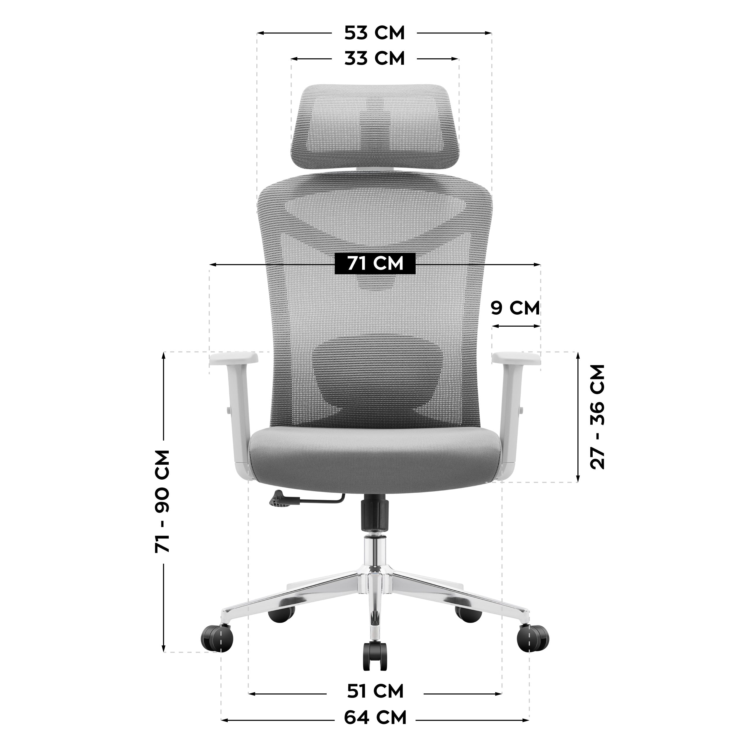 Fotel ergonomiczny biurowy Mark Adler Manager 2.6 Grey