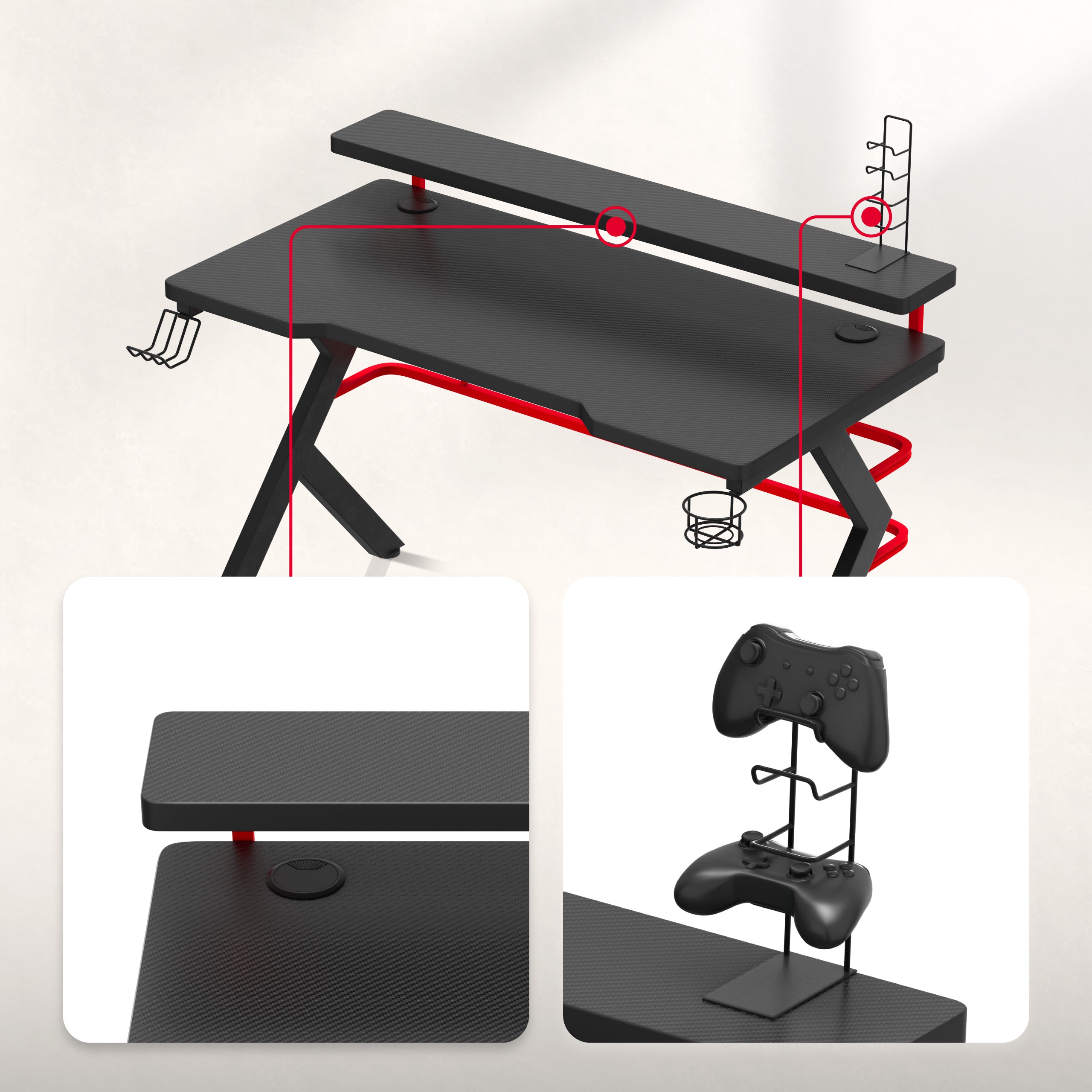 Nadstawka na monitor oraz uchwyt na pady