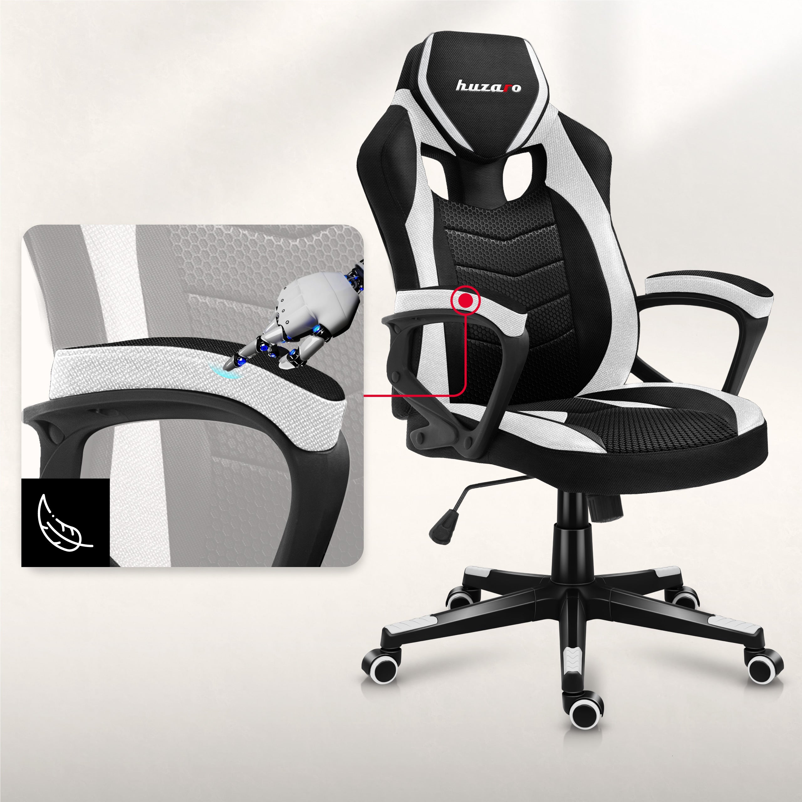 Antypoślizgowe, miękkie podłokietniki