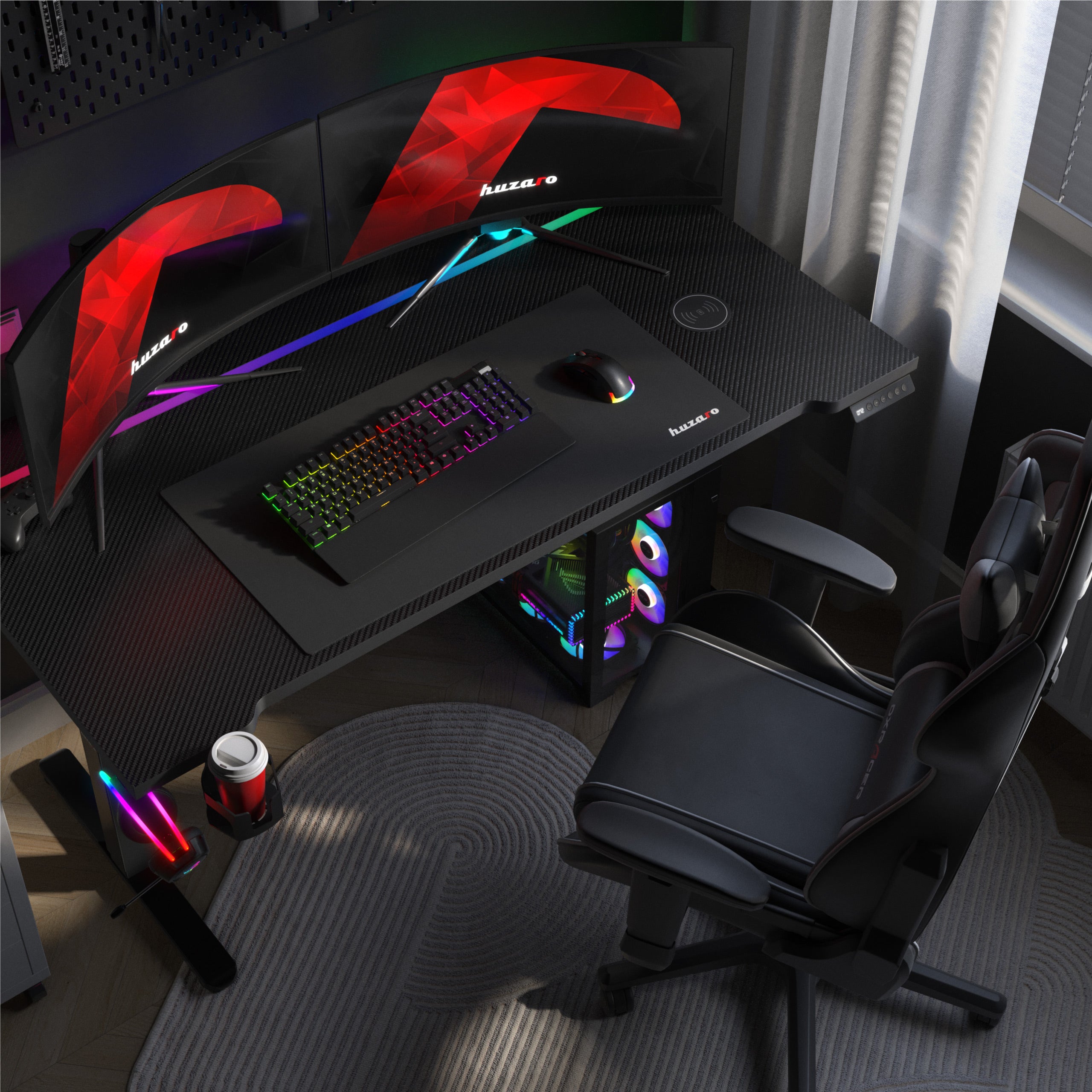 Gamingowe biurko elektryczne z regulowaną wysokością blatu