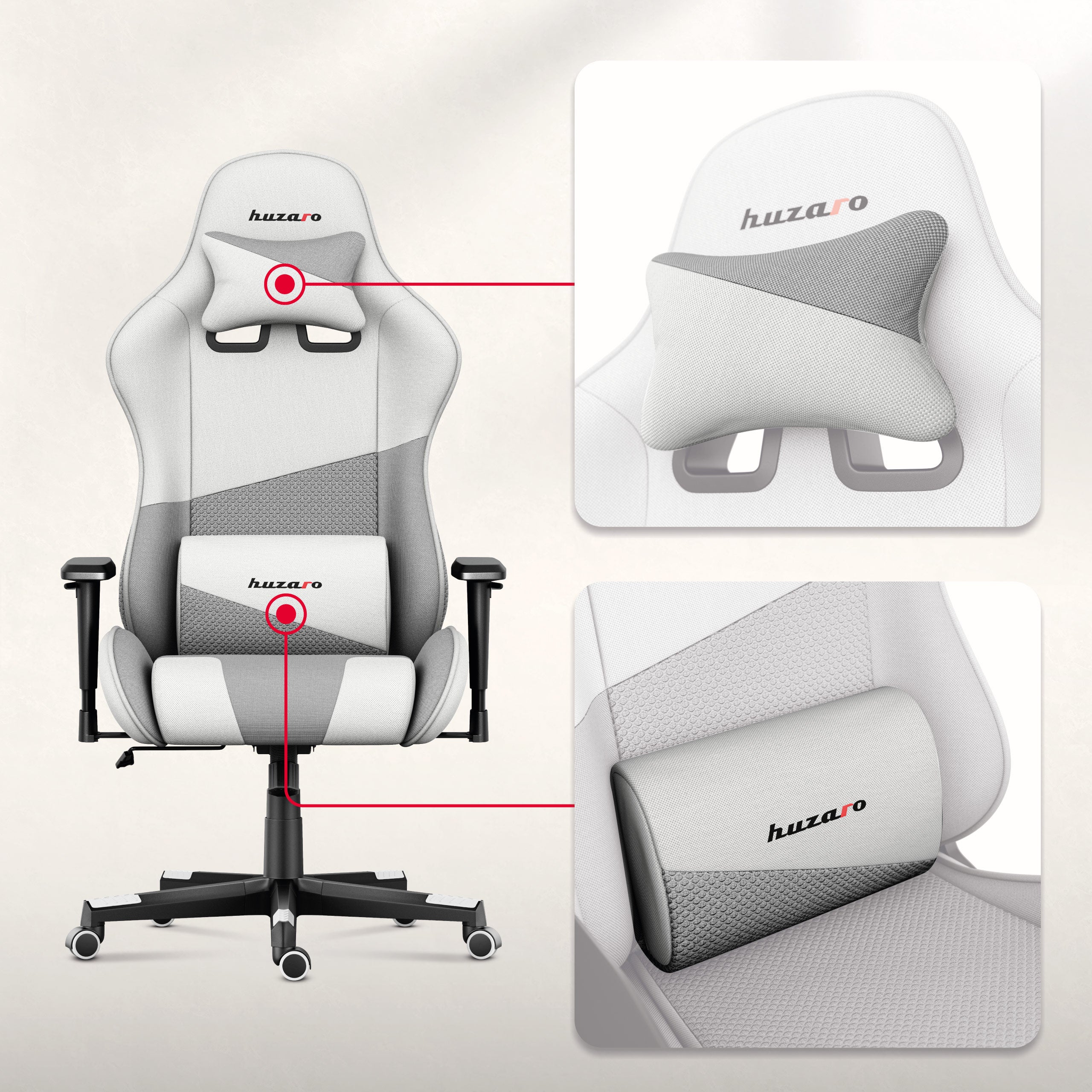 Poduszka mięśni karku oraz regulowana poduszka lędźwiowa