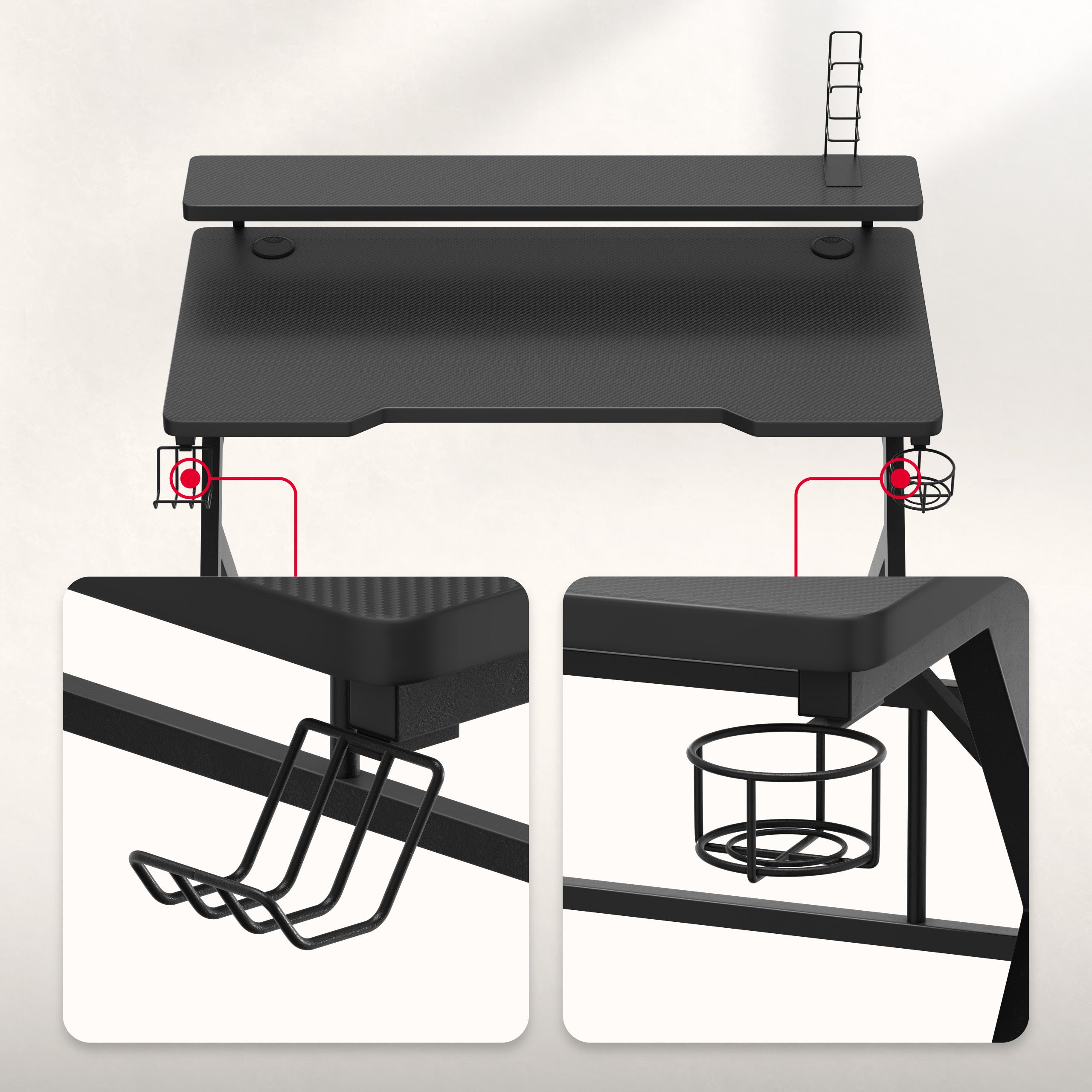 Uchwyt na słuchawki oraz składany uchwyt Cup Holder