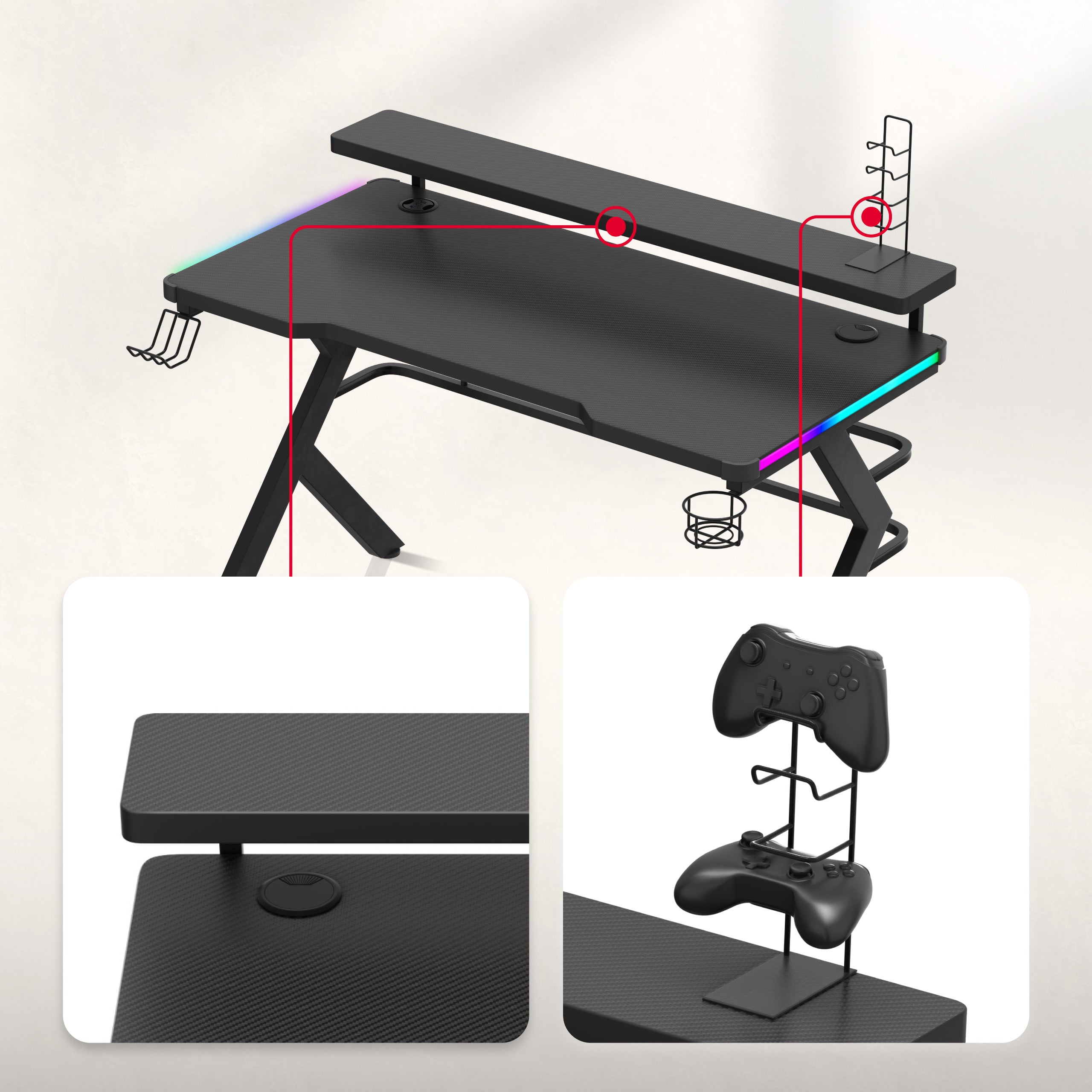 Nadstawka na monitor oraz uchwyt na pady