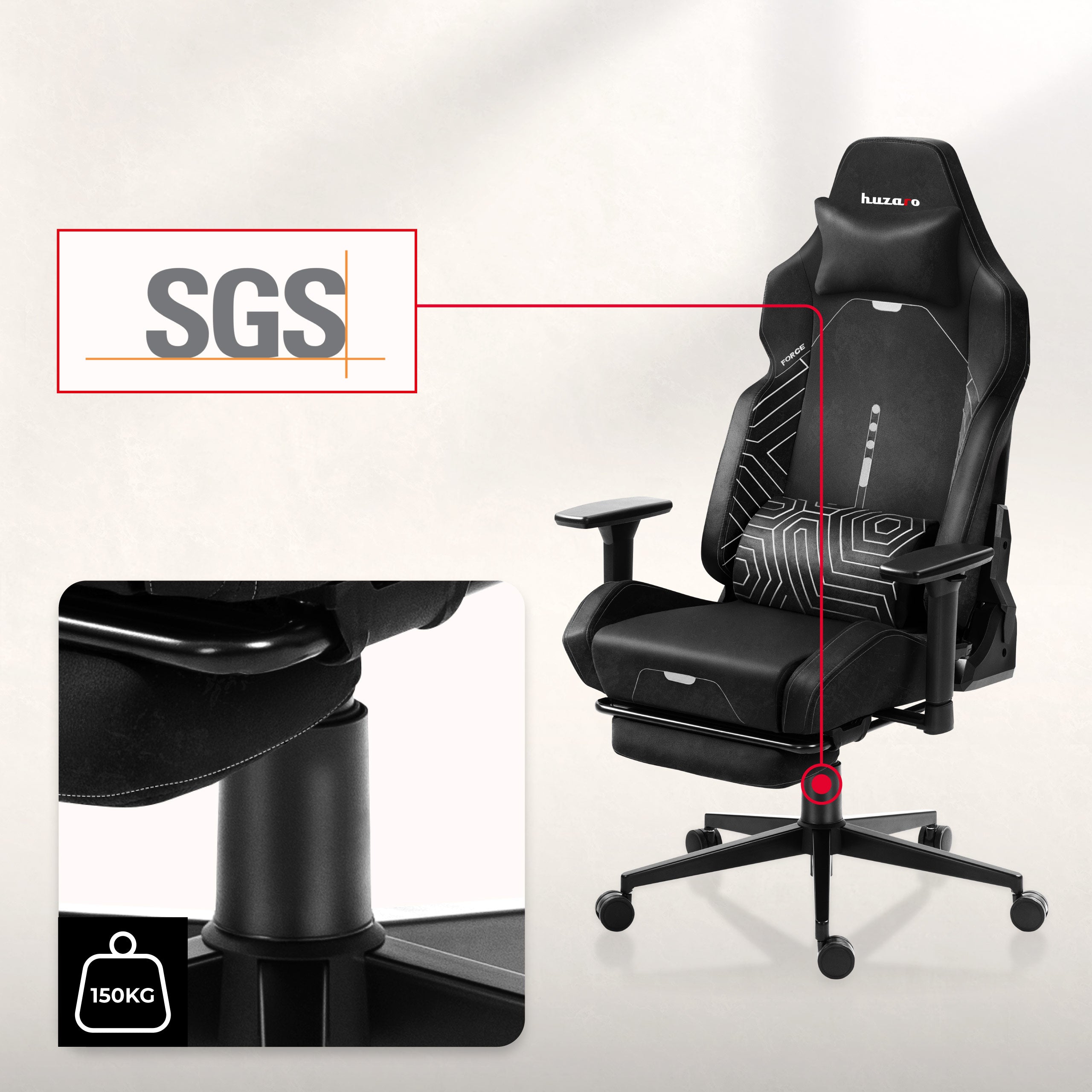 Wzmocniona stalowa podstawa zapewniająca stabilność