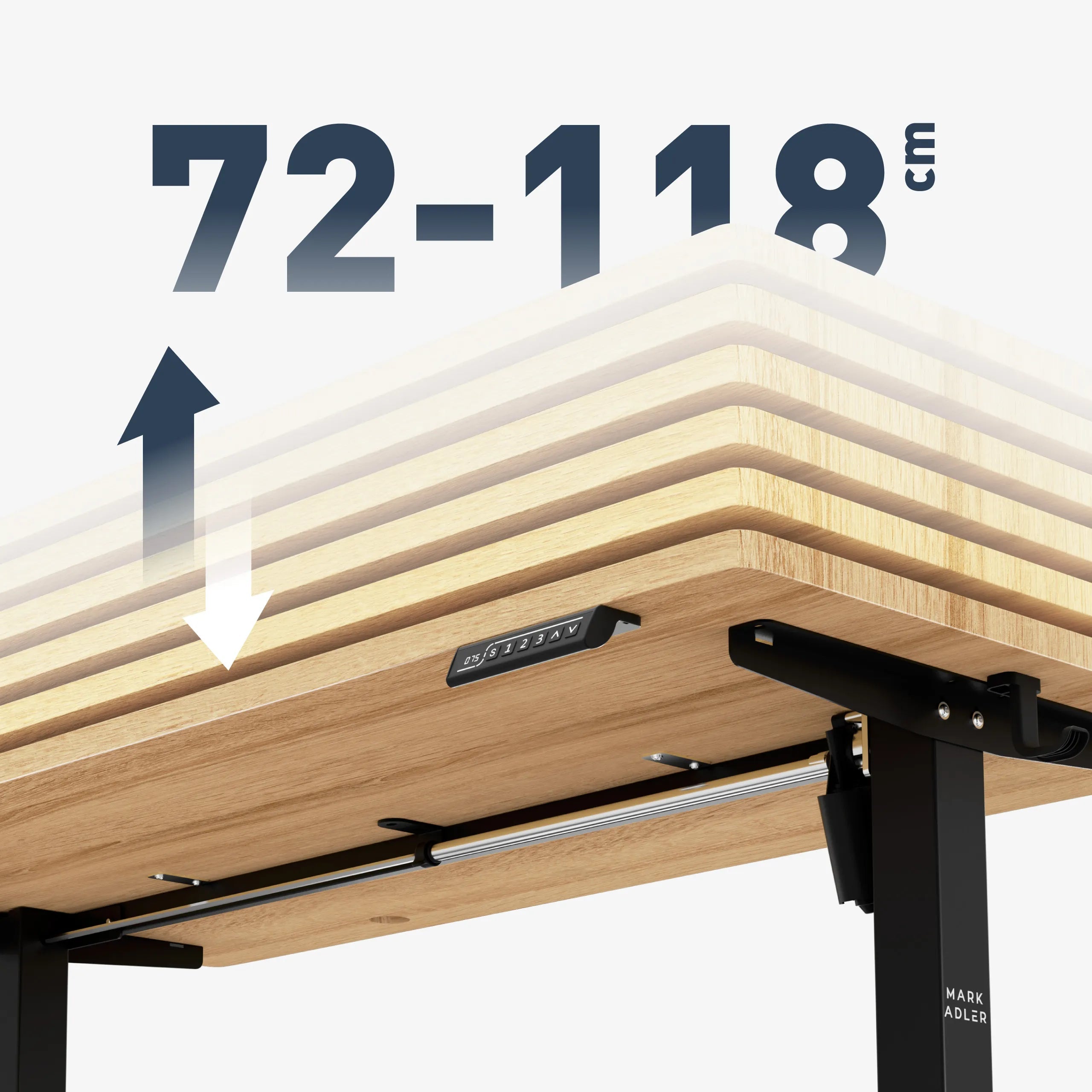 Szeroki zakres regulacji wysokości: 72 – 118 cm