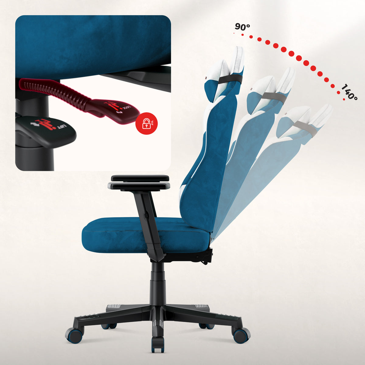 Fotel gamingowy dla nastolatka Huzaro Ranger 5.7 Blue