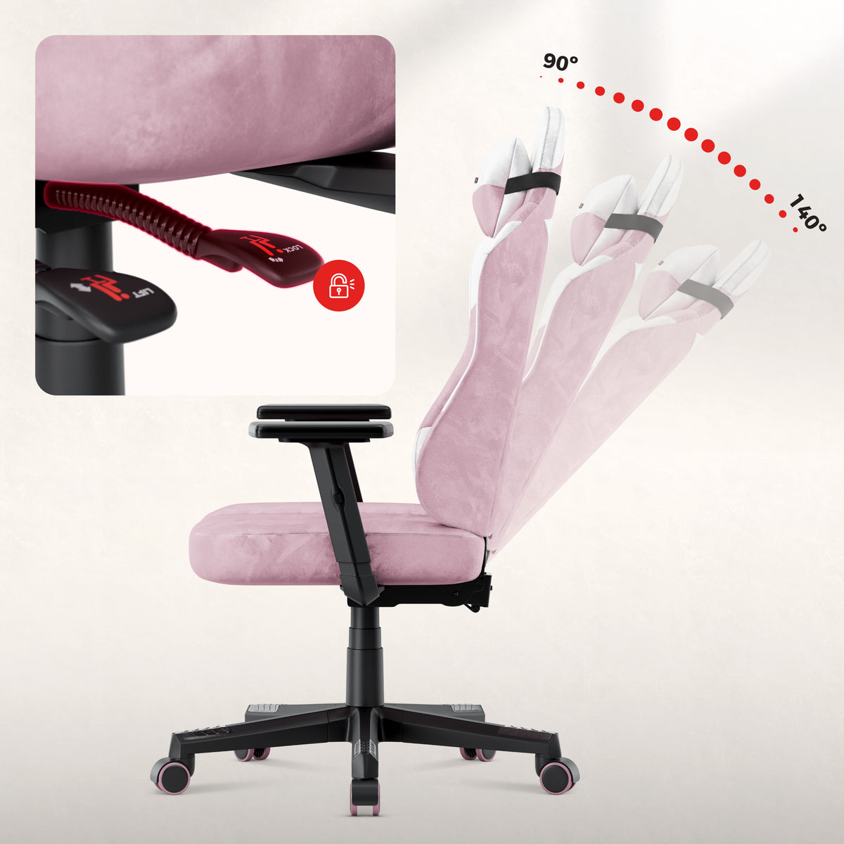 Fotel gamingowy dla nastolatka Huzaro Ranger 5.7 Lilac