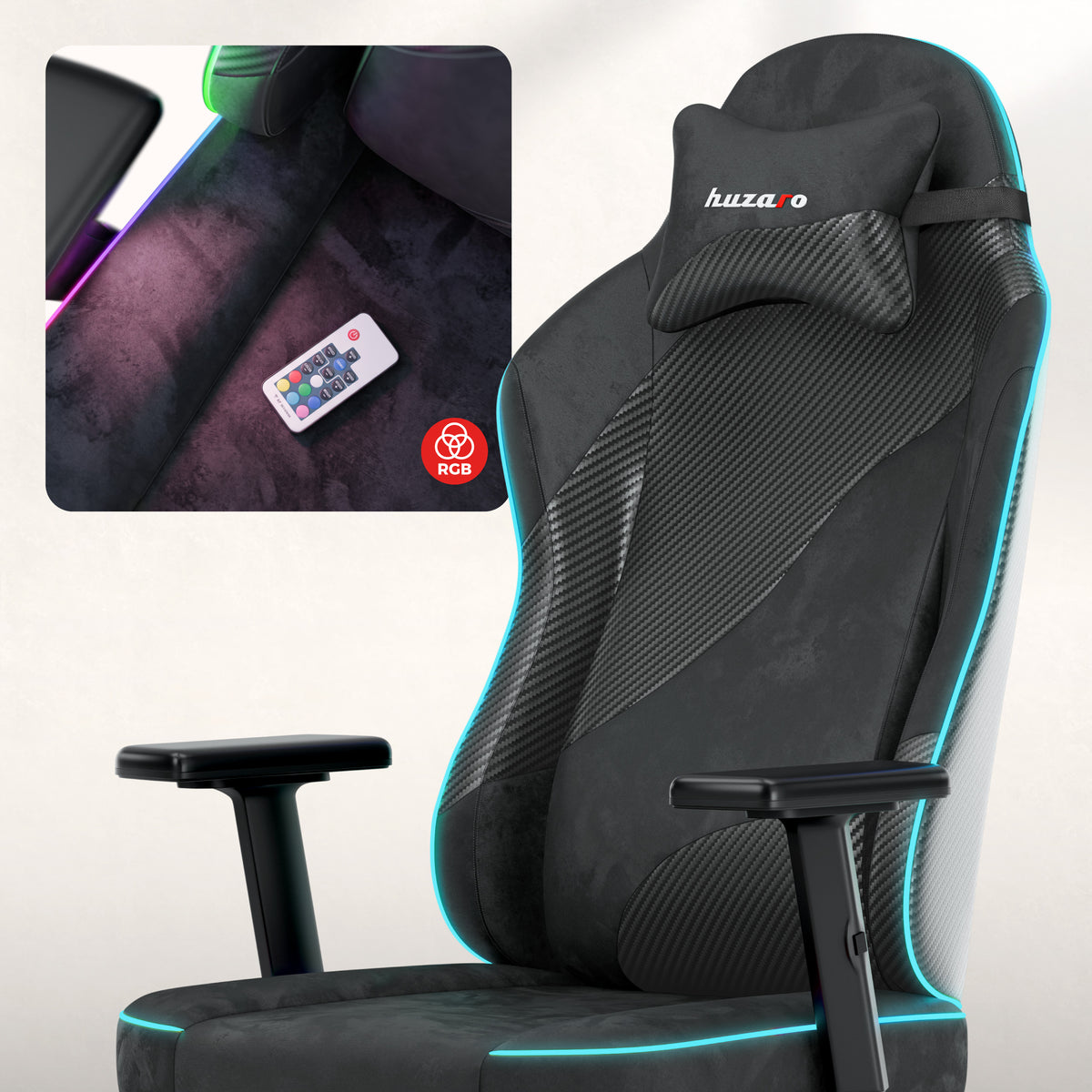 Fotel gamingowy dla nastolatka Huzaro Ranger 5.7 RGB Black