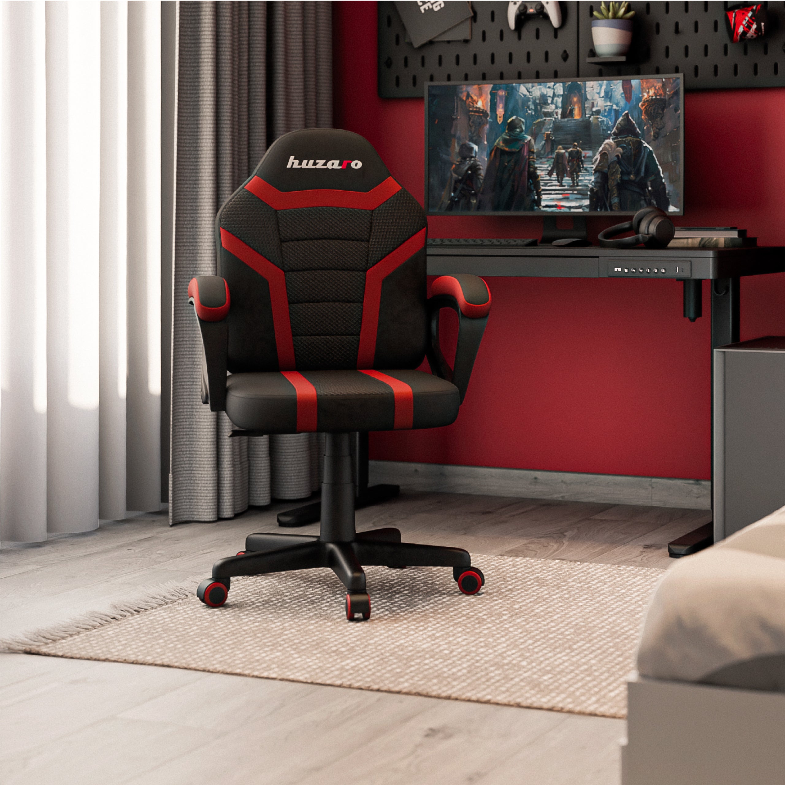 Fotel Gamingowy dla dziecka HUZARO RANGER 1.0 Red Mesh
