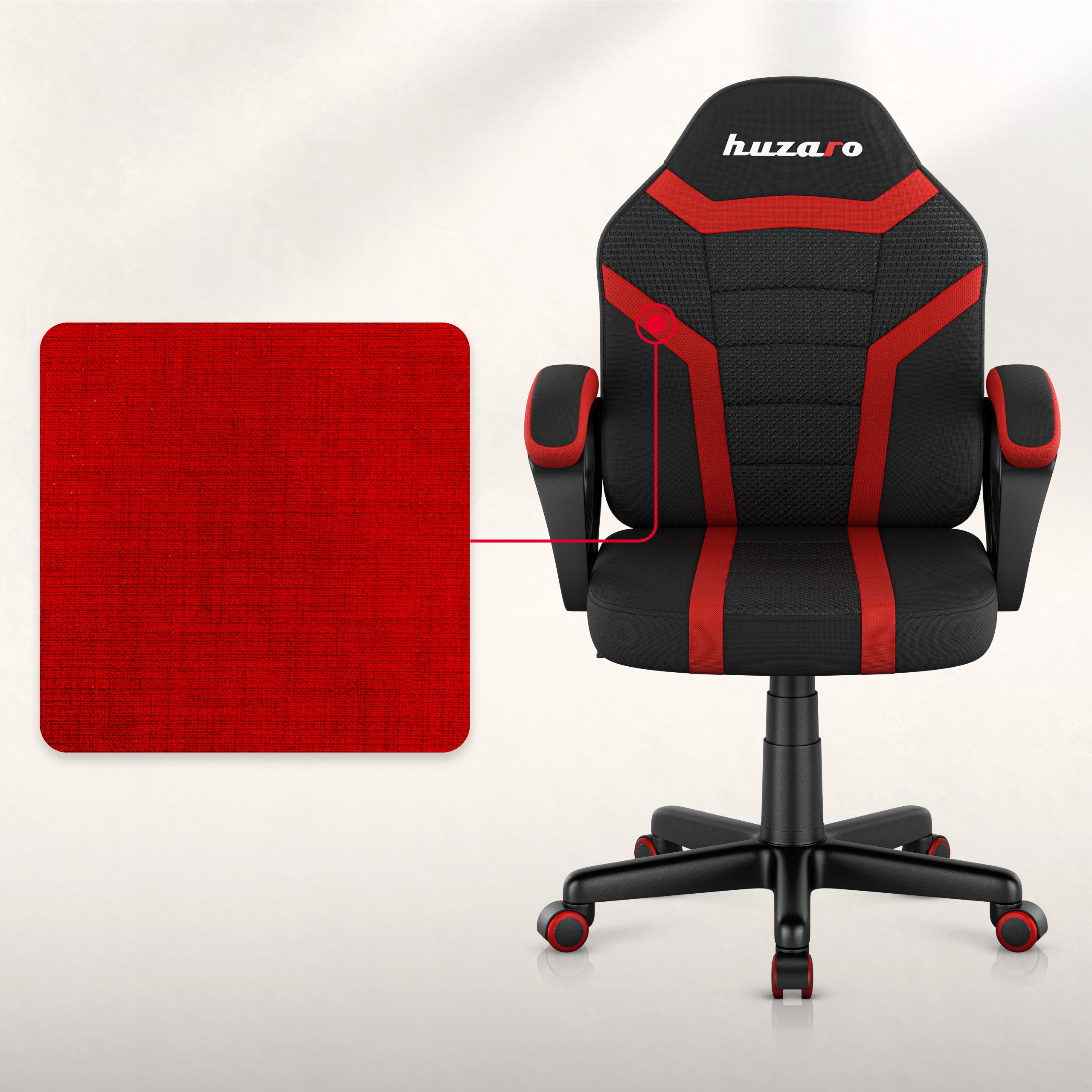 Fotel Gamingowy dla dziecka HUZARO RANGER 1.0 Red Mesh