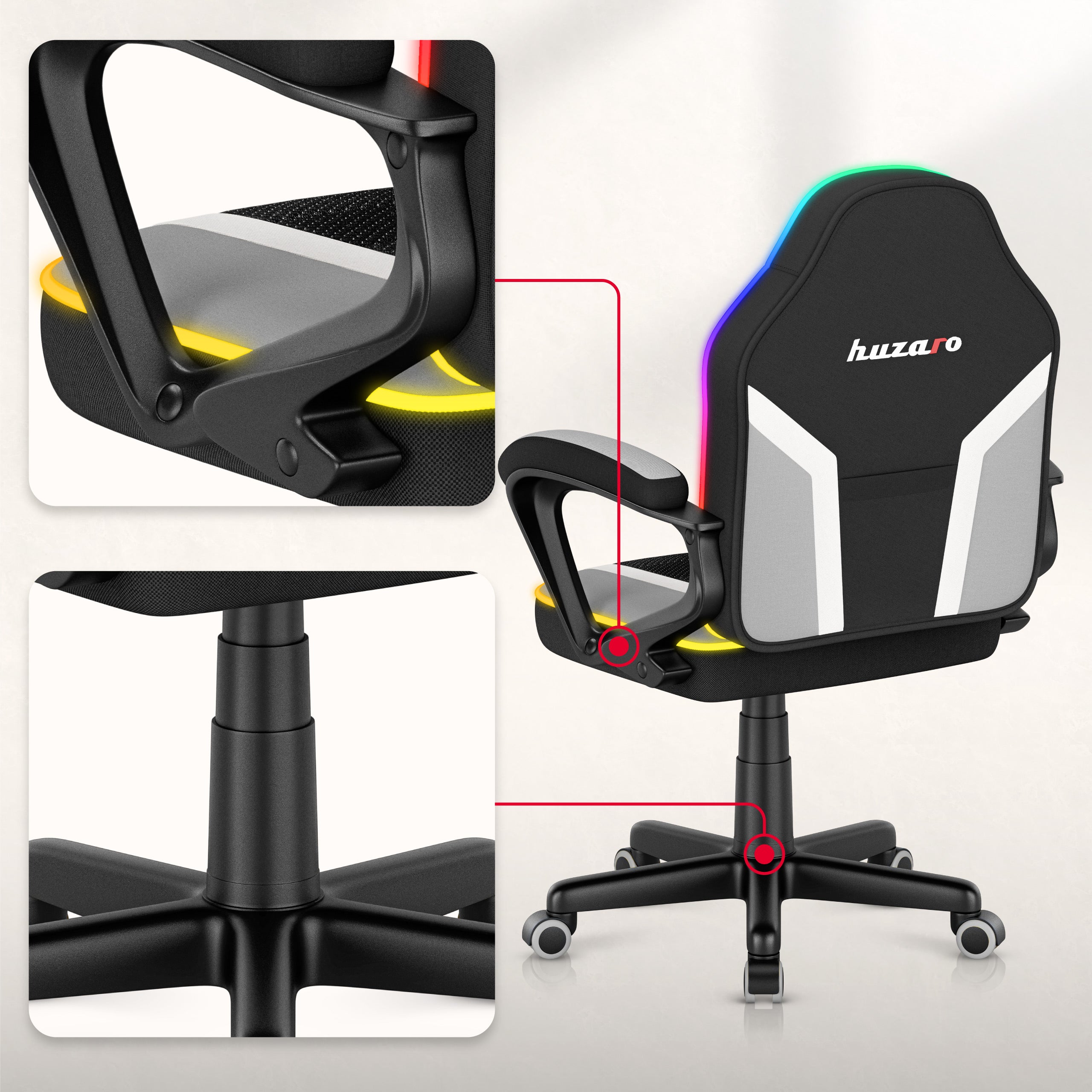 Fotel gamingowy dla dziecka Huzaro Ranger 1.0 RGB