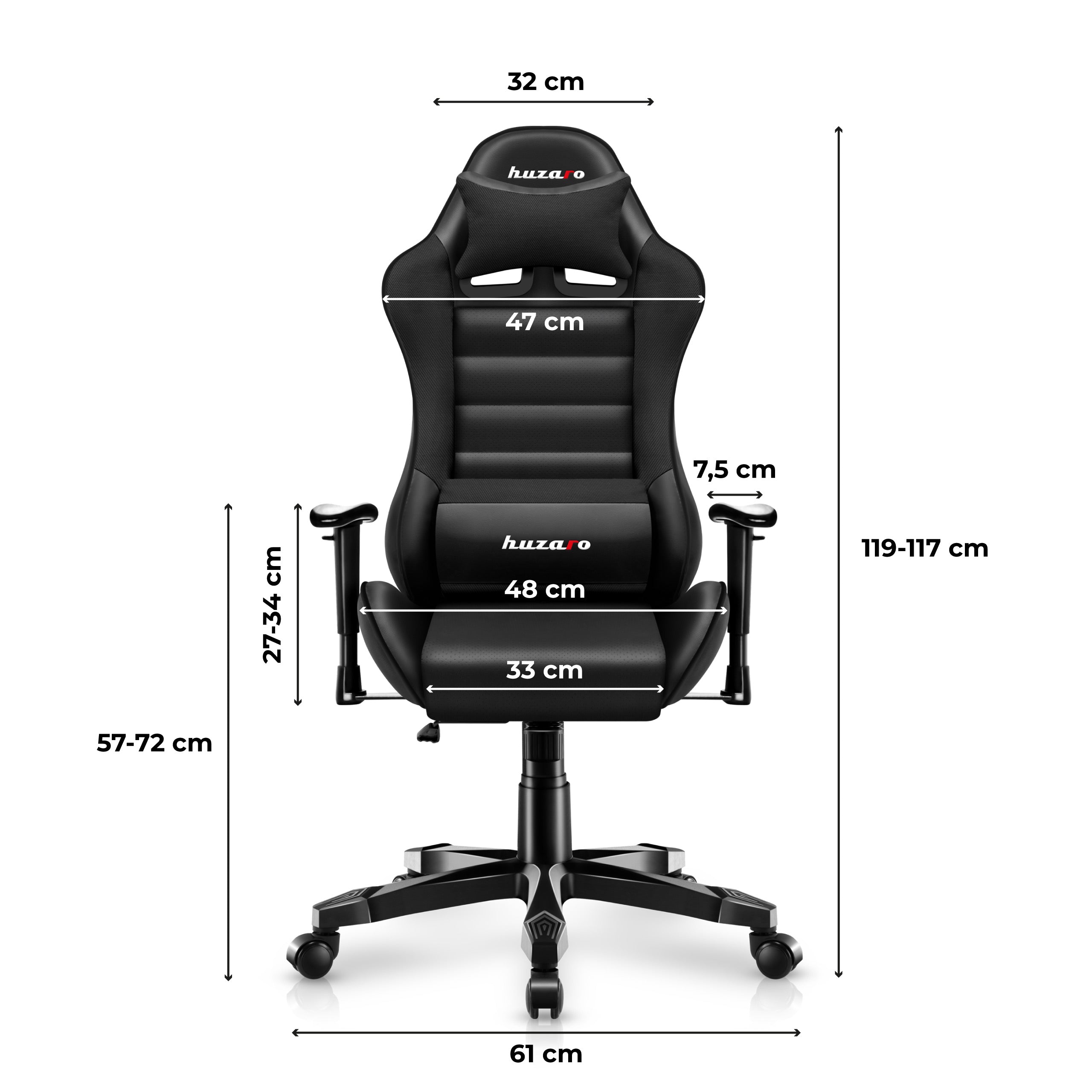 Fotel Gamingowy dla dziecka Huzaro RANGER 6.0 Black OUTLET